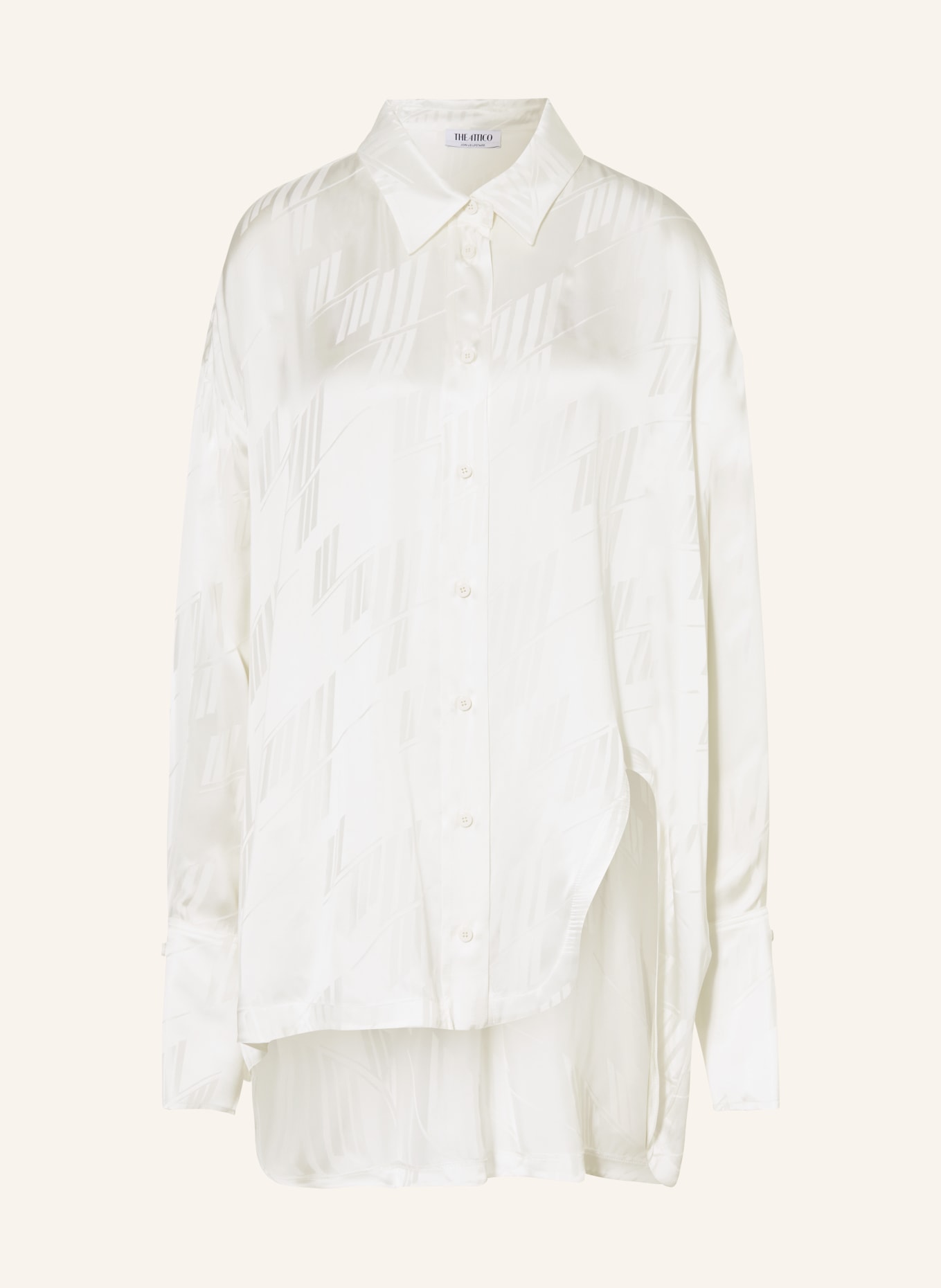 THE ATTICO Oversized shirt blouse DIANA made of satin, Color: CREAM (Image 1)