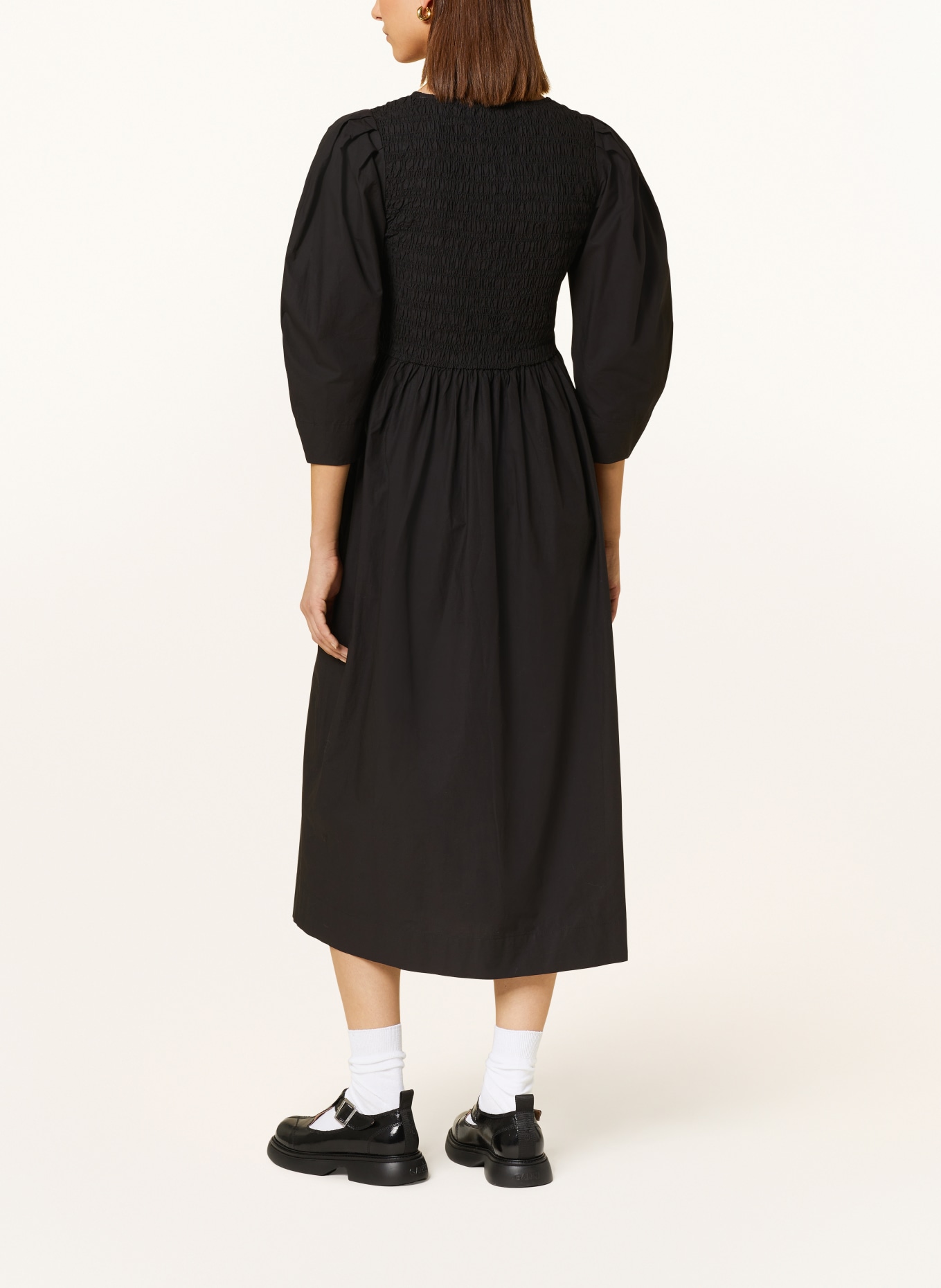 GANNI Dress with 3/4 sleeves, Color: BLACK (Image 3)
