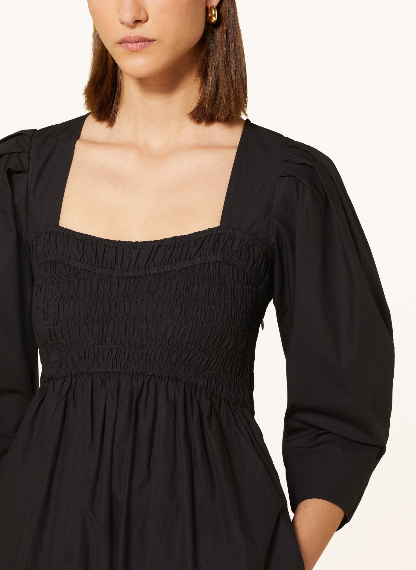 GANNI Dress with 3/4 sleeves, Color: BLACK (Image 4)