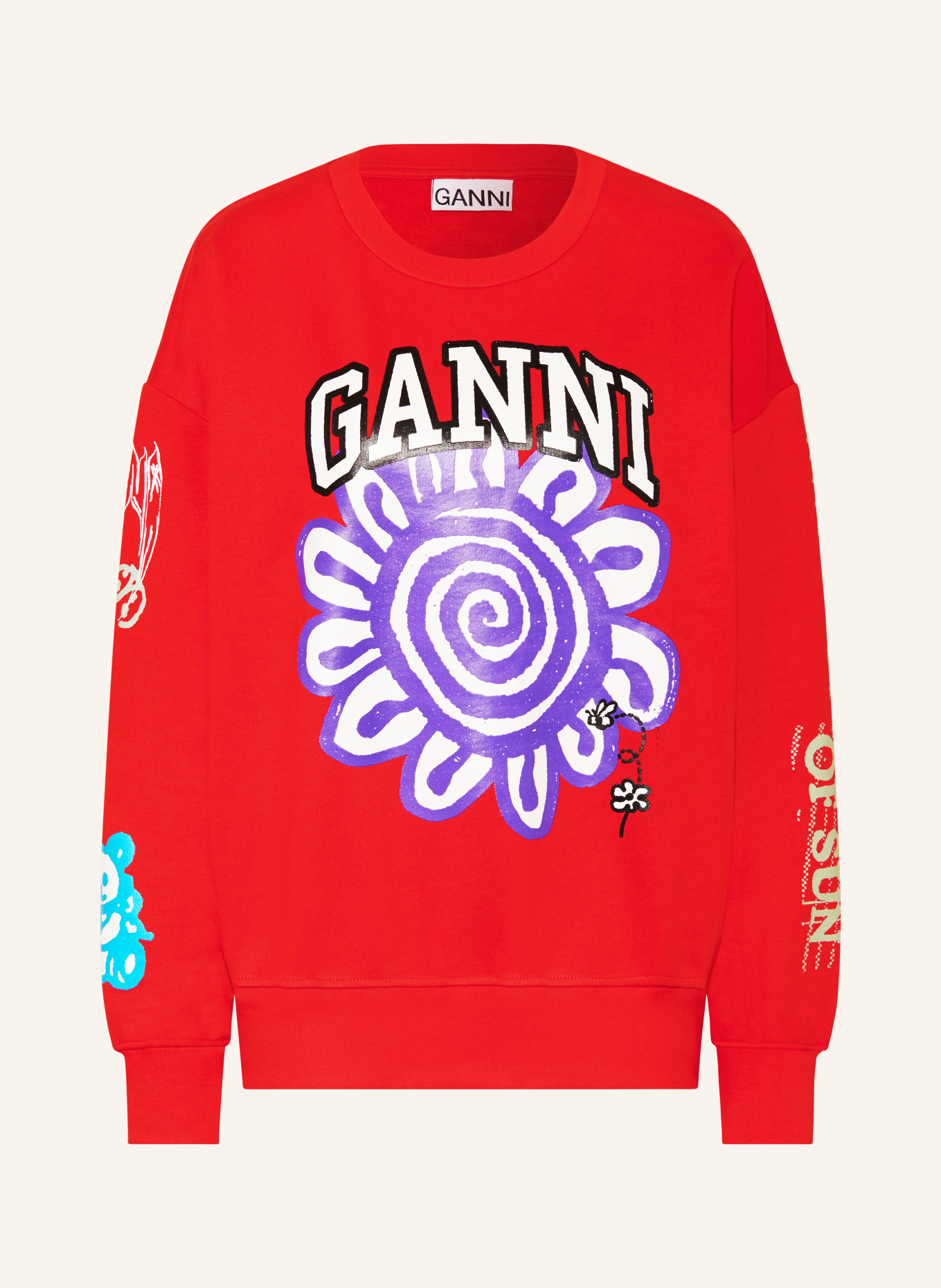 GANNI Oversized-Sweatshirt ISOLI, Farbe: ROT/ WEISS (Bild 1)