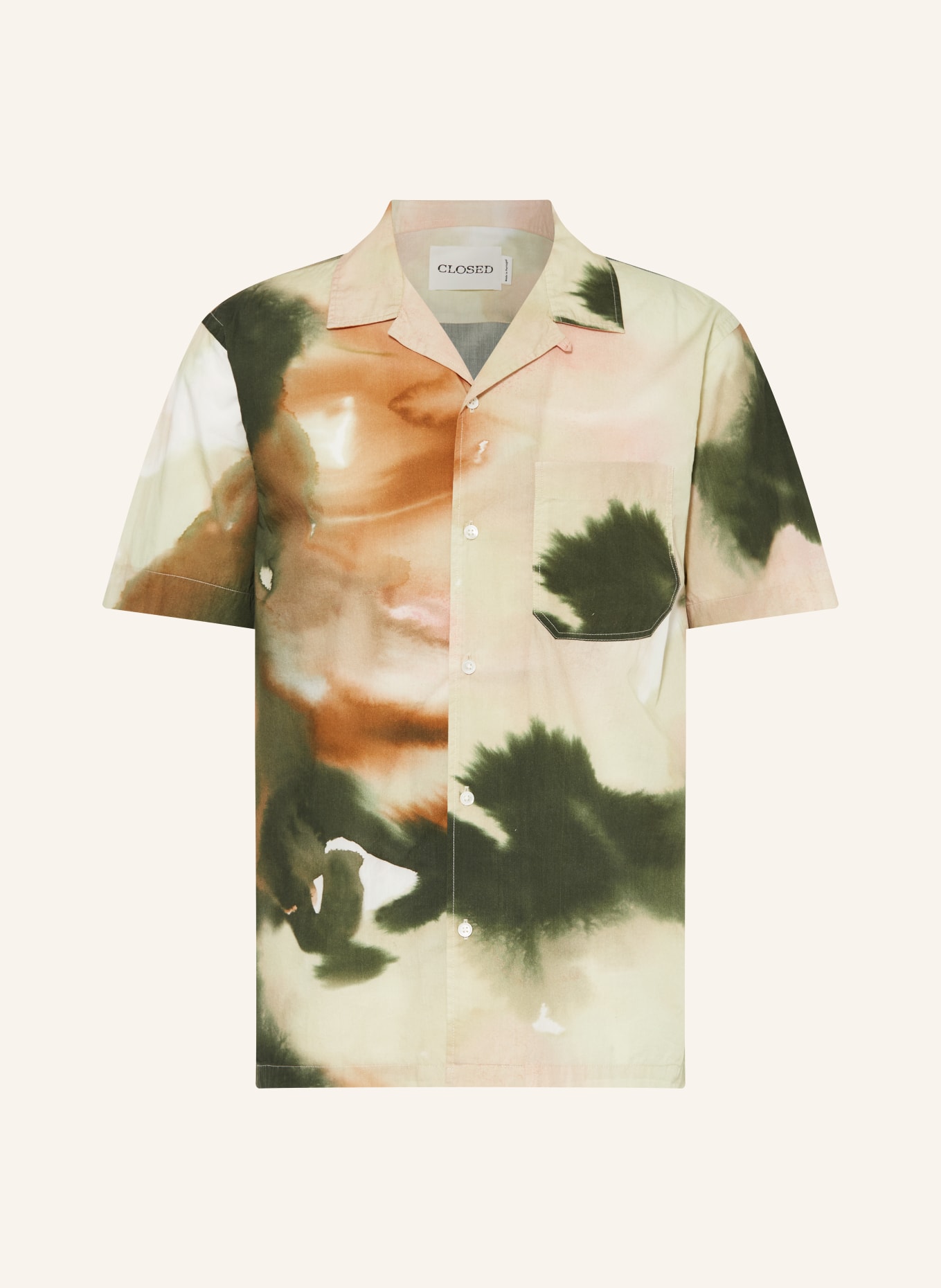 CLOSED Koszula z klapami comfort fit, Kolor: JASNOŻÓŁTY/ ZIELONY/ BRĄZOWY (Obrazek 1)