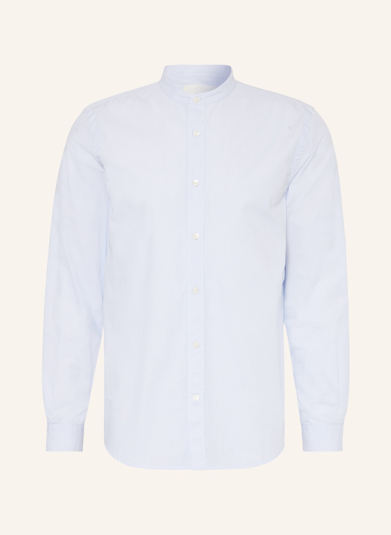 CLOSED Shirt comfort fit with stand-up collar, Color: WHITE/ LIGHT BLUE (Image 1)
