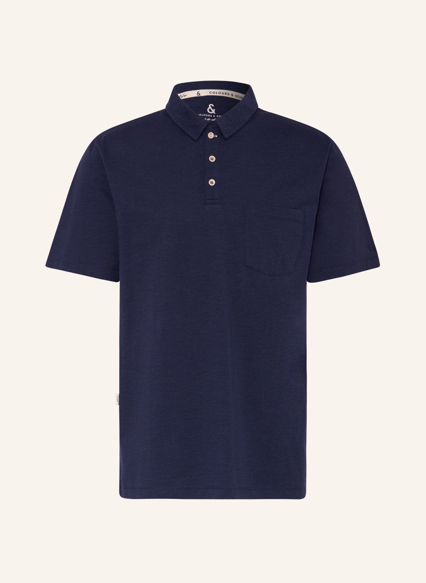 COLOURS & SONS Jersey polo shirt, Color: DARK BLUE (Image 1)