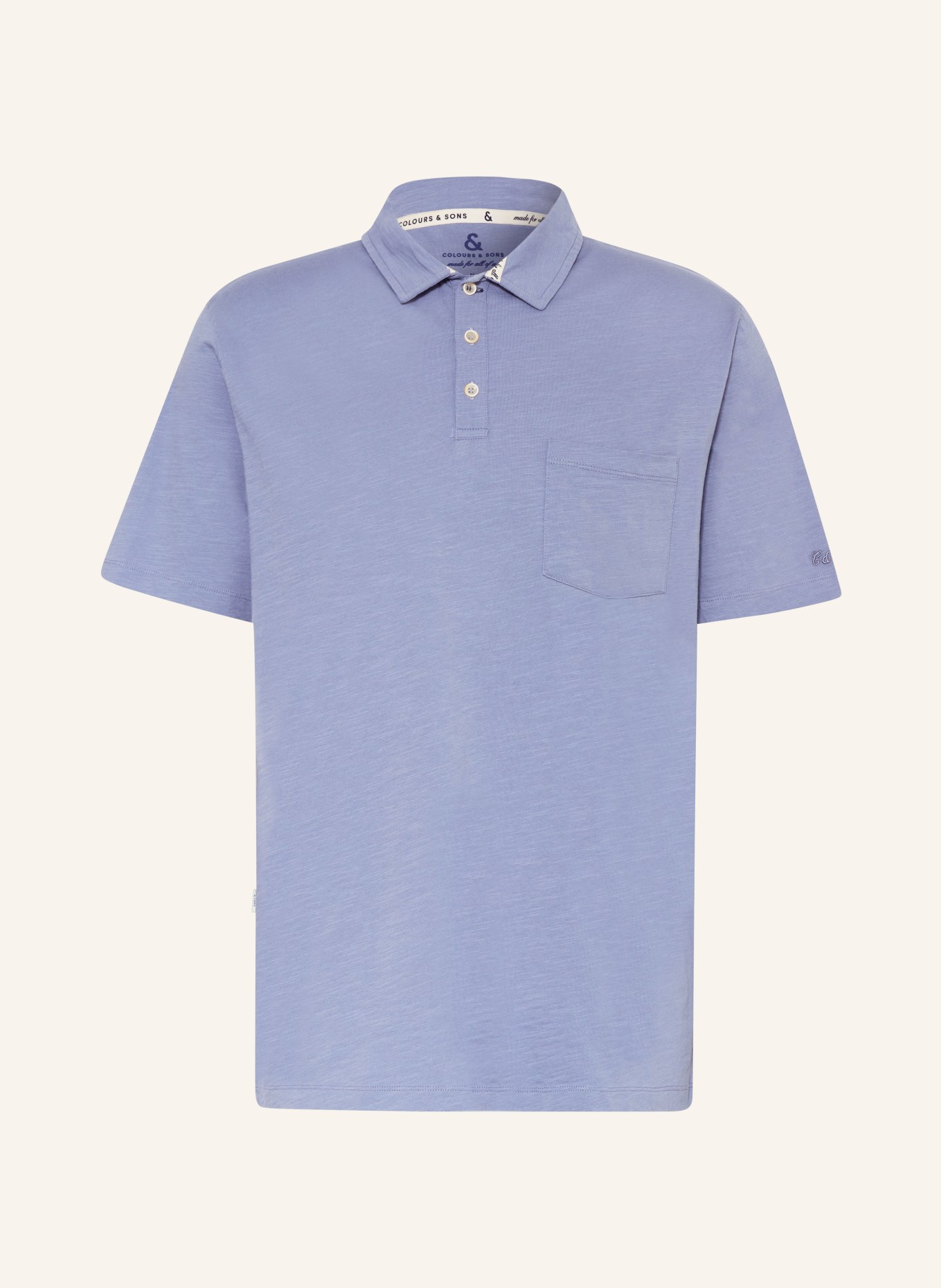 COLOURS & SONS Jersey polo shirt, Color: LIGHT BLUE (Image 1)