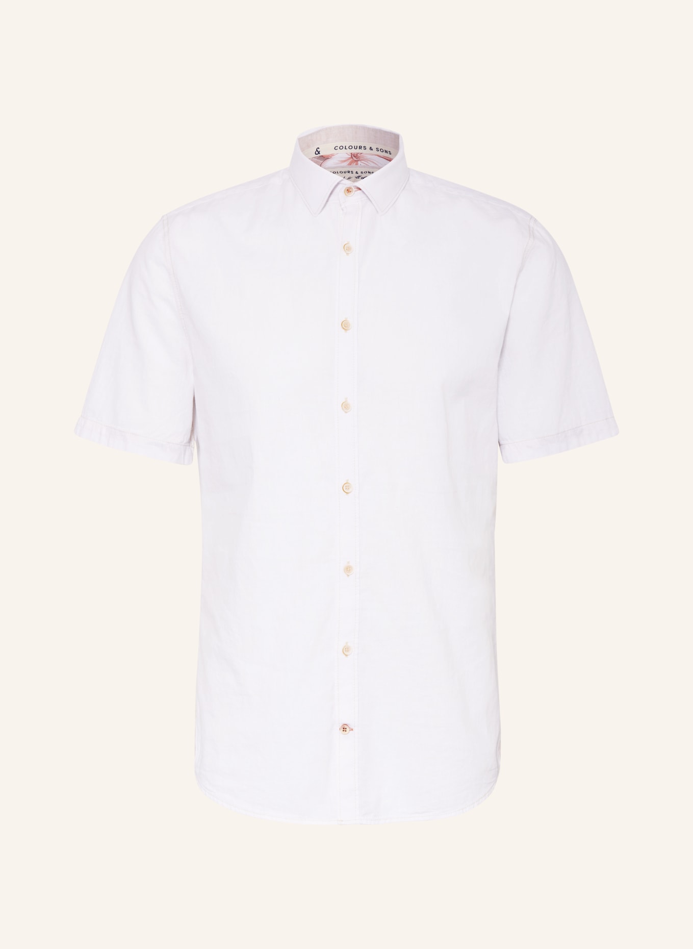 COLOURS & SONS Short sleeve shirt regular fit with linen, Color: WHITE (Image 1)