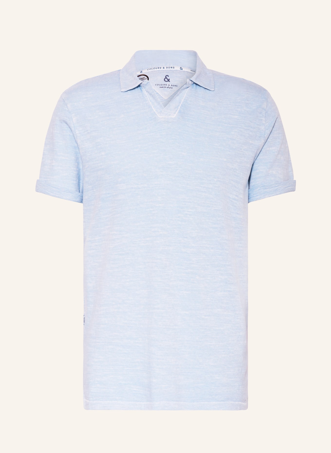 COLOURS & SONS Jersey-Poloshirt, Farbe: HELLBLAU (Bild 1)