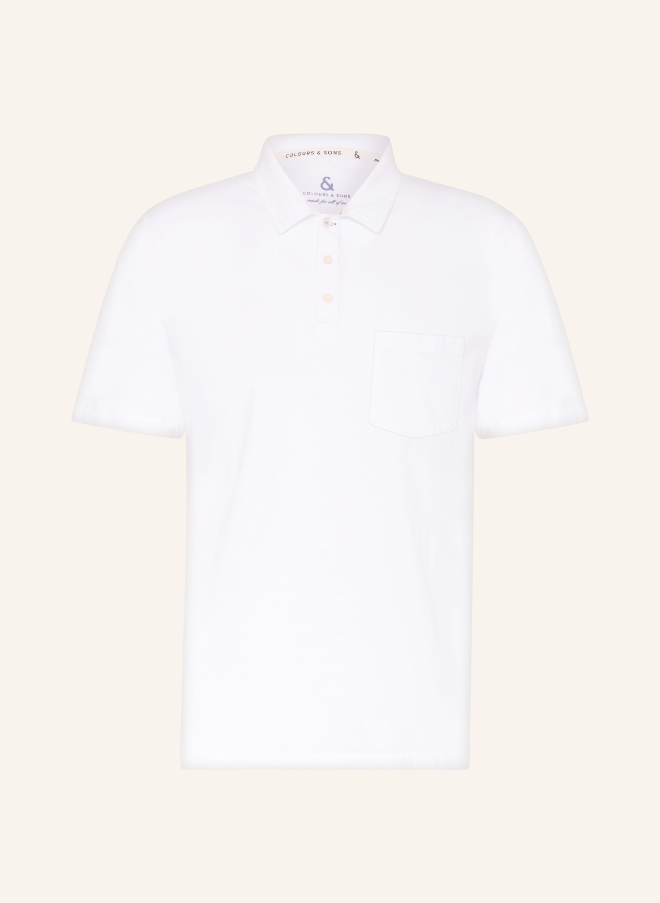 COLOURS & SONS Jersey-Poloshirt, Farbe: WEISS (Bild 1)