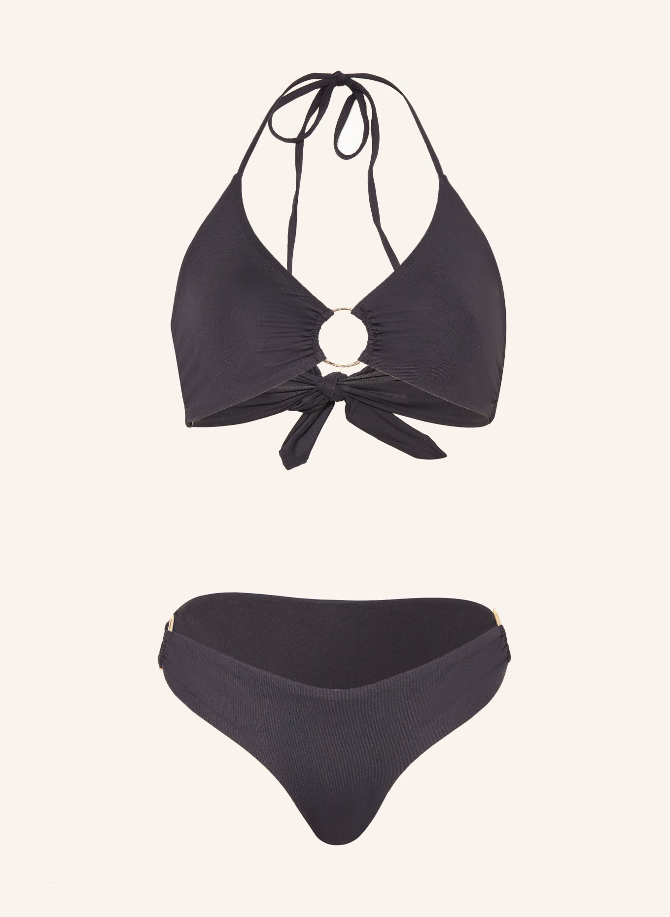 MELISSA ODABASH Halter neck bikini HAMBURG, Color: BLACK (Image 1)