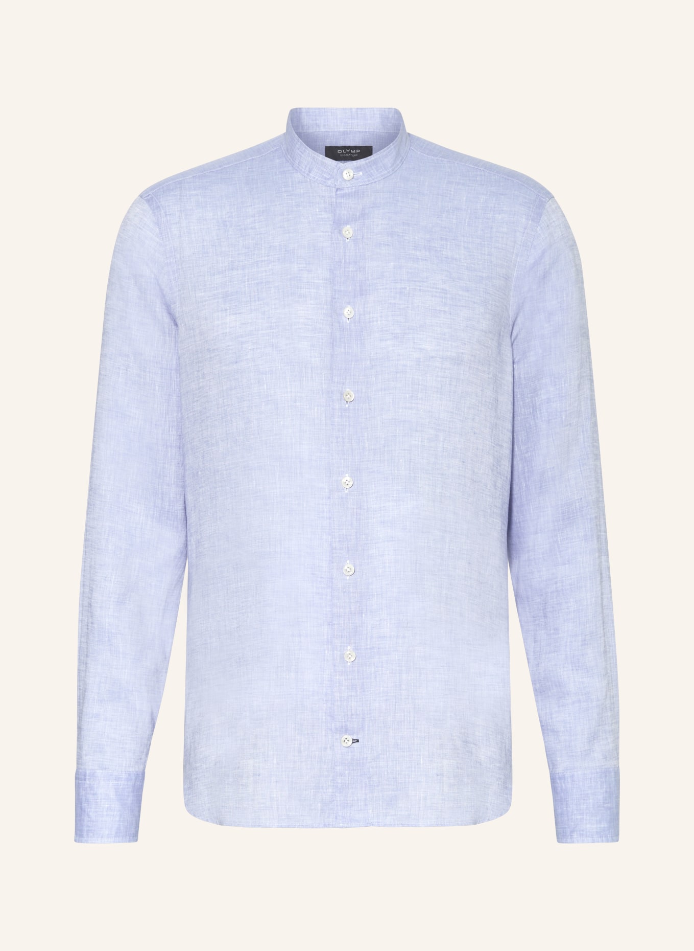 OLYMP SIGNATURE Leinenhemd Tailored Fit mit Stehkragen, Farbe: HELLBLAU (Bild 1)