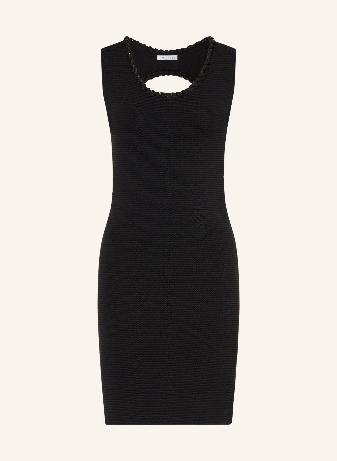 MRS & HUGS Knit dress with cut-out and decorative gems, Color: BLACK (Image 1)