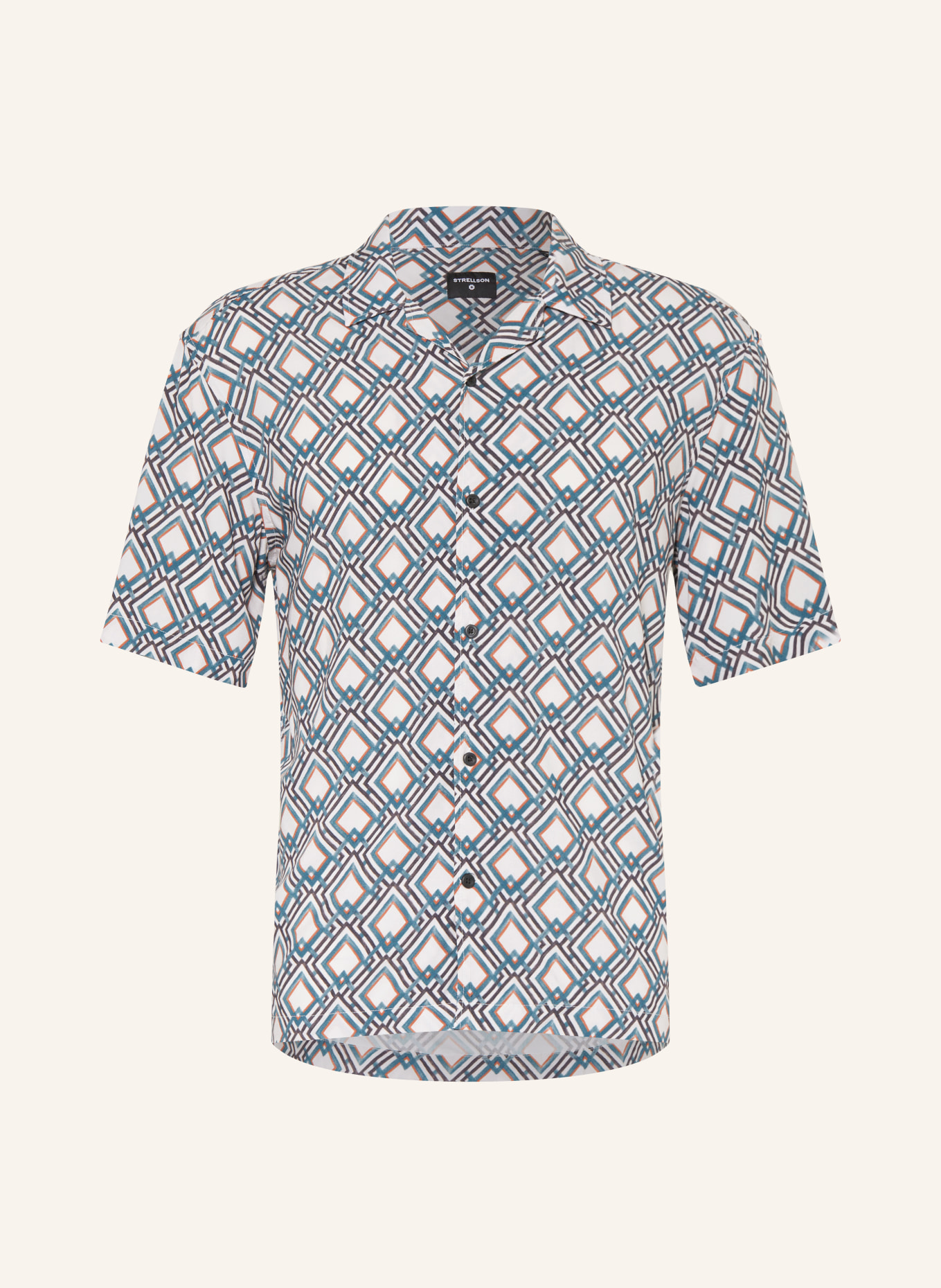 STRELLSON Resort shirt CLIRO regular fit, Color: LIGHT GRAY/ TEAL/ DARK ORANGE (Image 1)