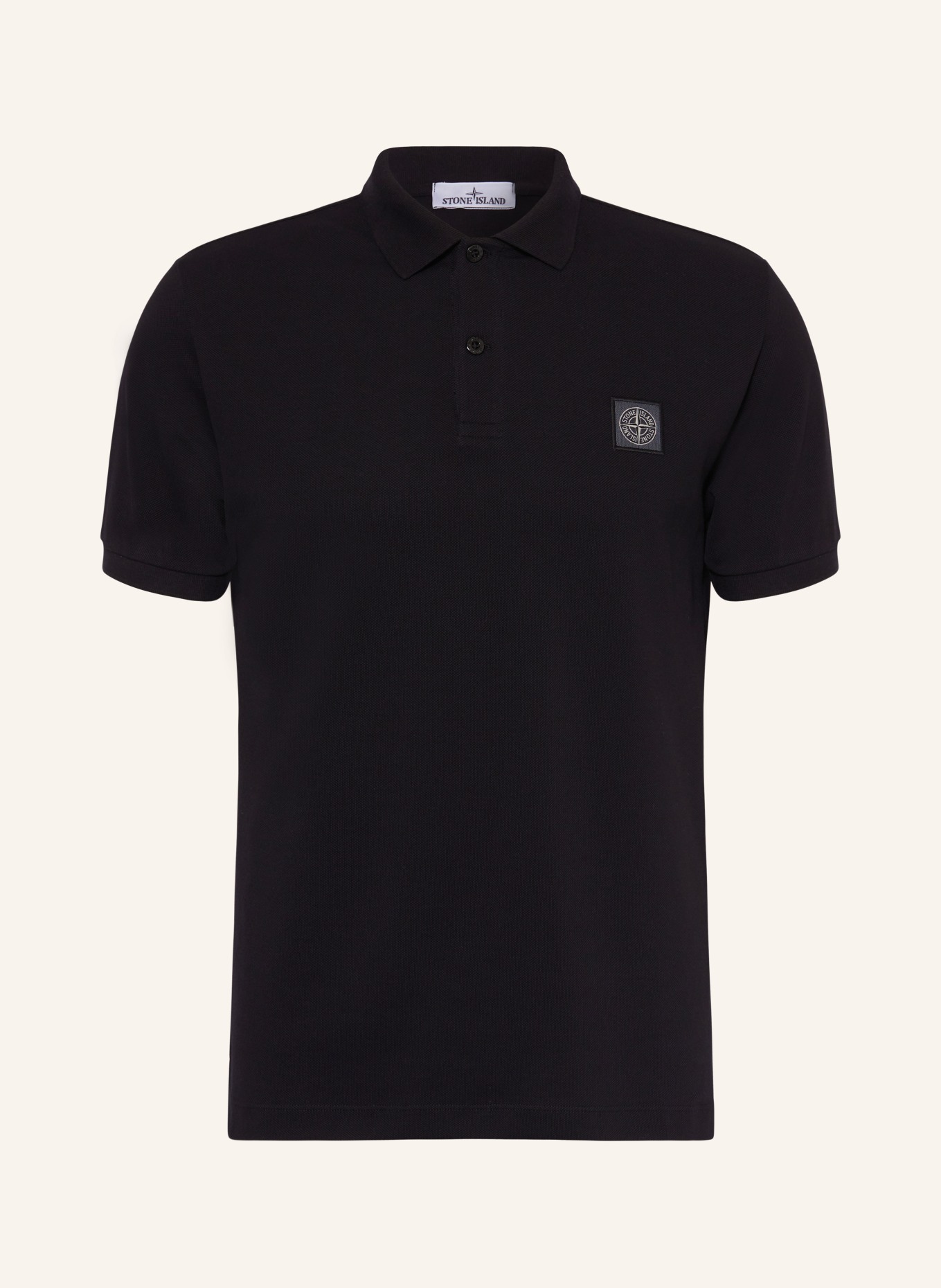 STONE ISLAND Piqué polo shirt regular fit, Color: BLACK (Image 1)
