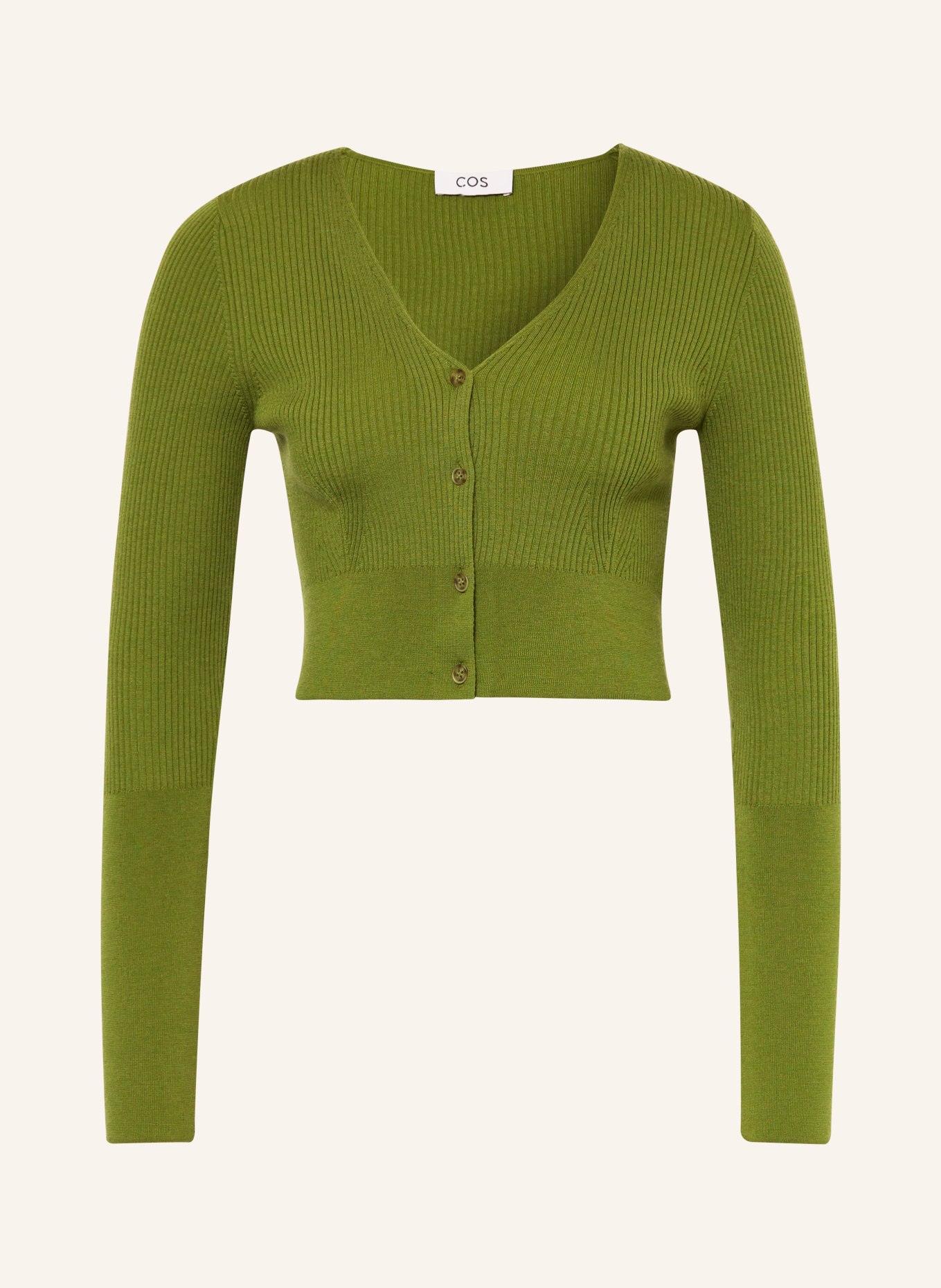 COS Cropped cardigan, Color: GREEN (Image 1)