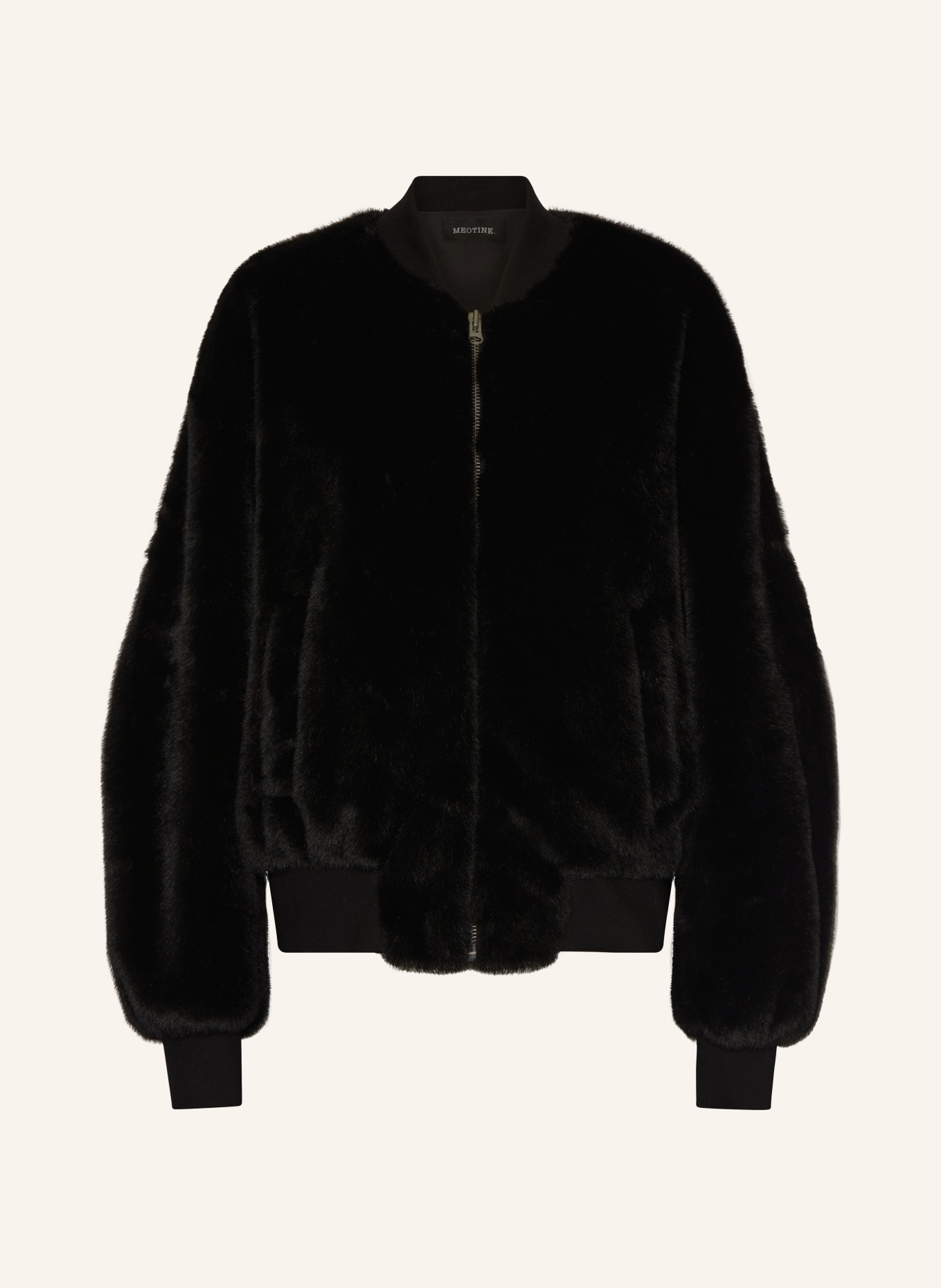 MEOTINE Faux fur bomber jacket BIANCA, Color: BLACK (Image 1)