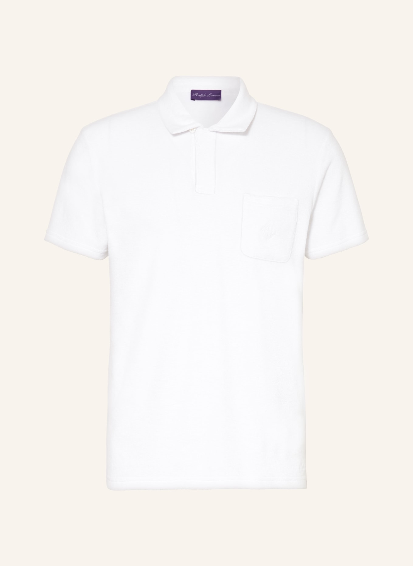 RALPH LAUREN PURPLE LABEL Terry cloth polo shirt, Color: WHITE (Image 1)
