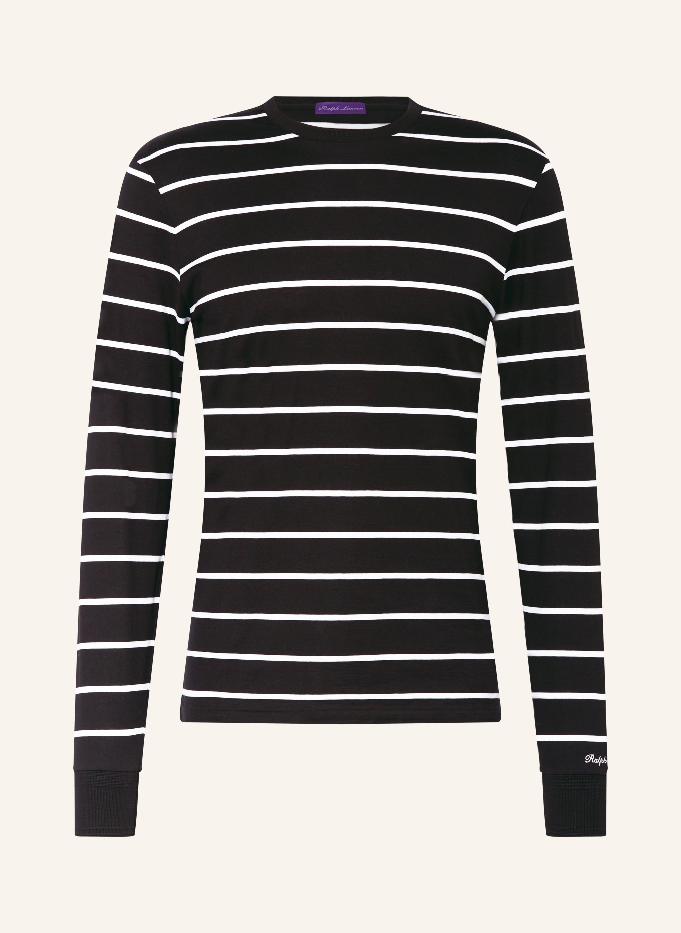 RALPH LAUREN PURPLE LABEL Long sleeve shirt, Color: BLACK/ WHITE (Image 1)