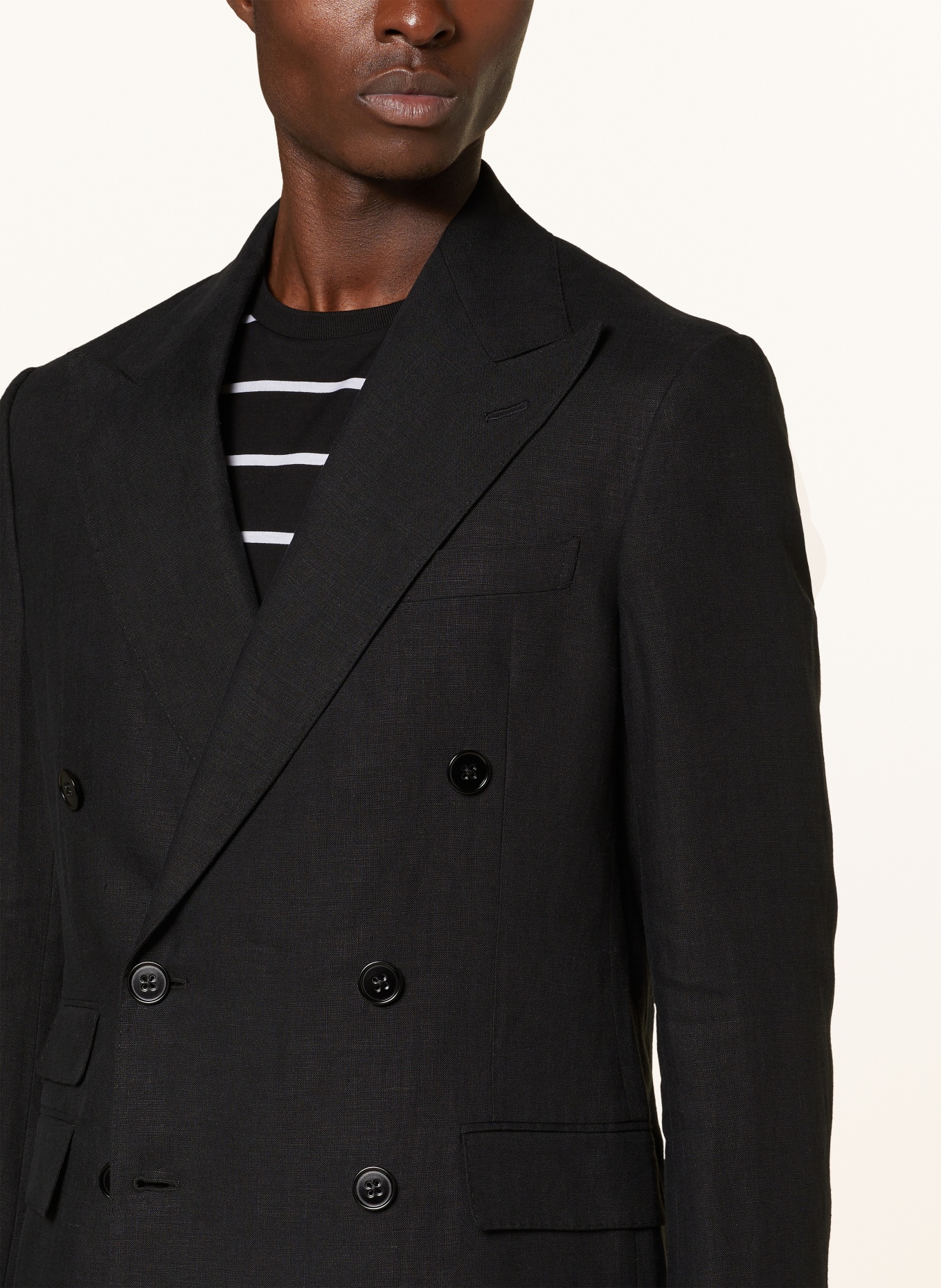 RALPH LAUREN PURPLE LABEL Linen jacket extra slim fit, Color: BLACK (Image 5)
