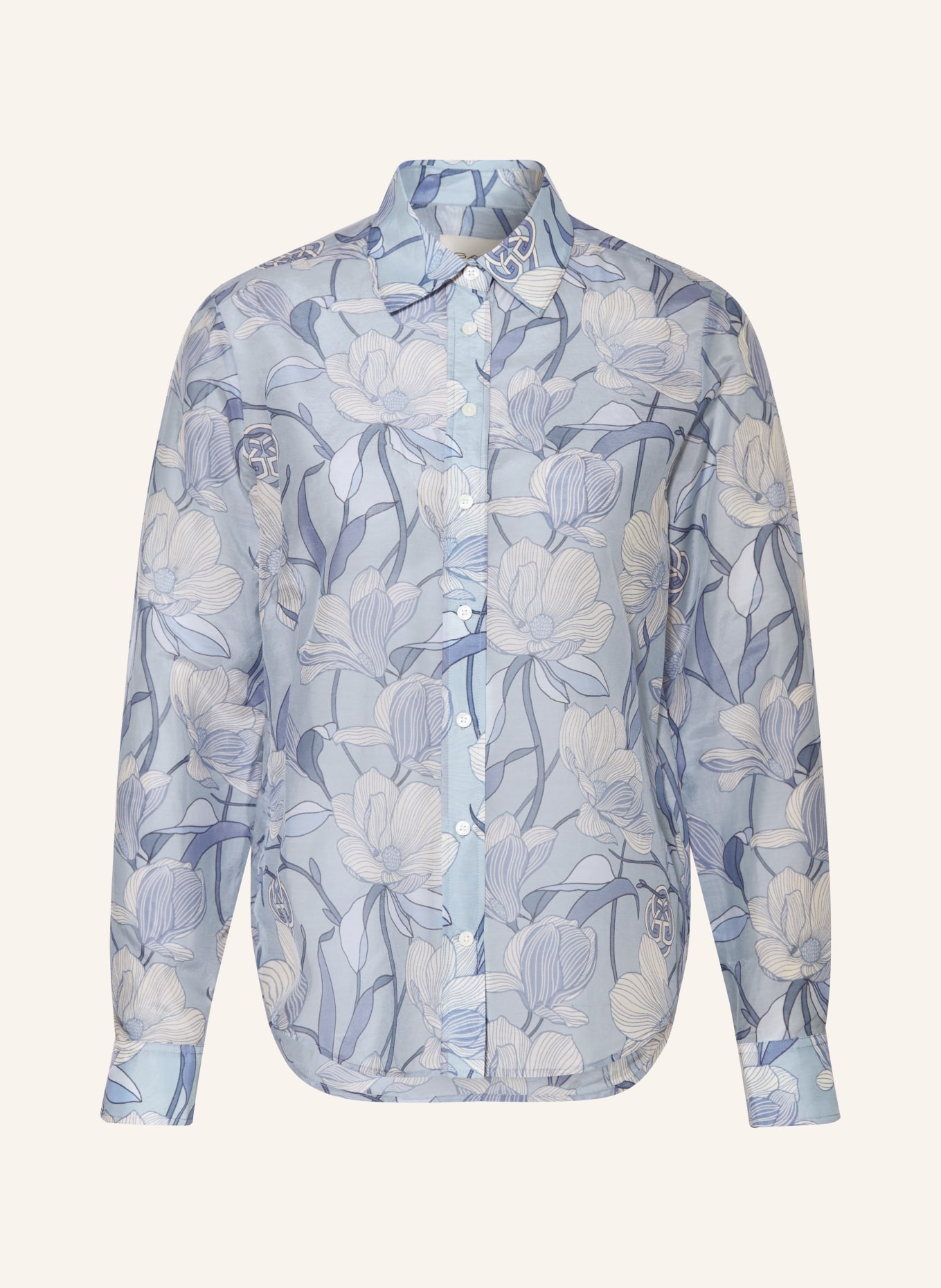 GANT Shirt blouse with silk, Color: LIGHT BLUE/ WHITE (Image 1)