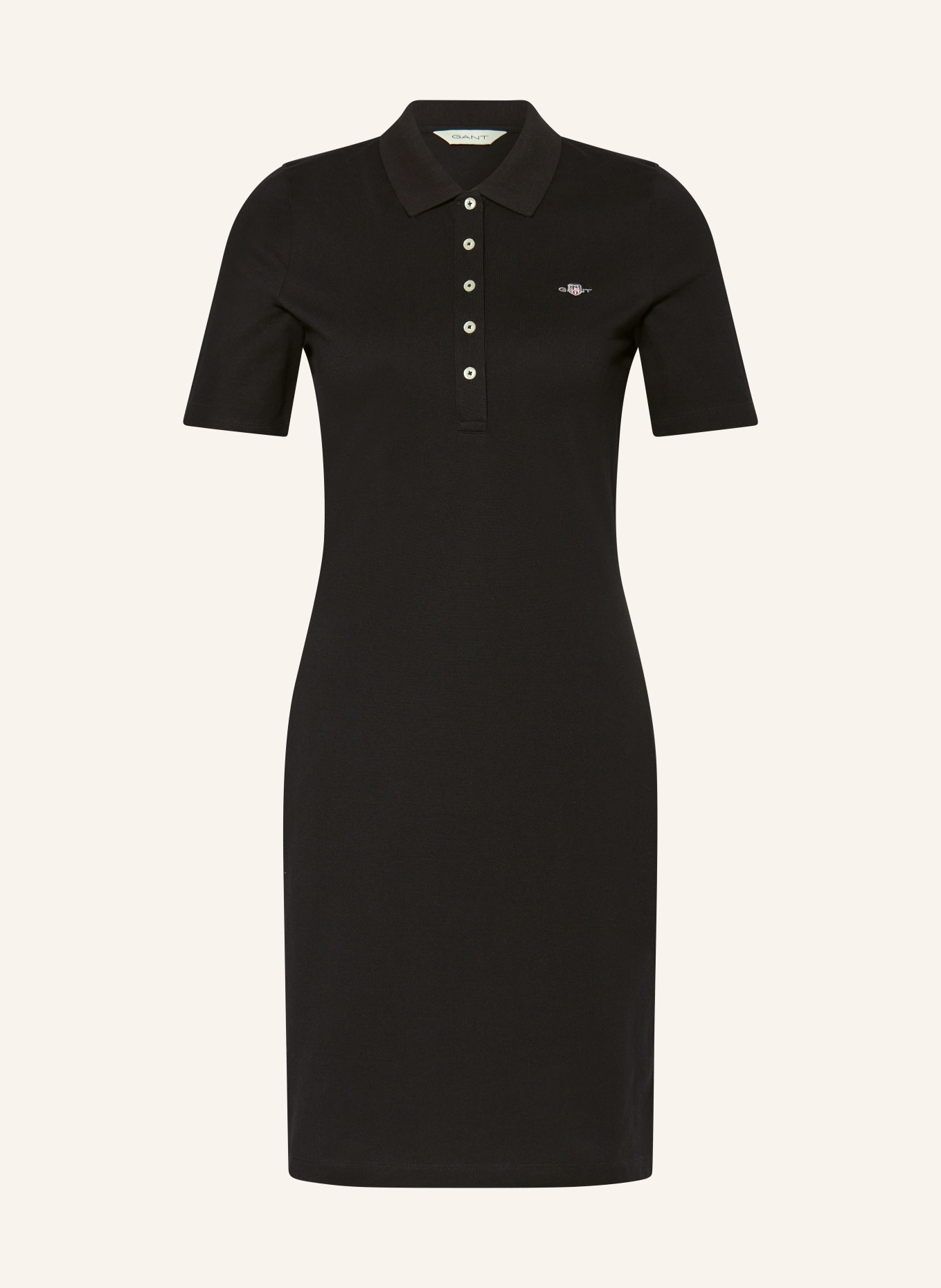 GANT Piqué polo dress, Color: BLACK (Image 1)