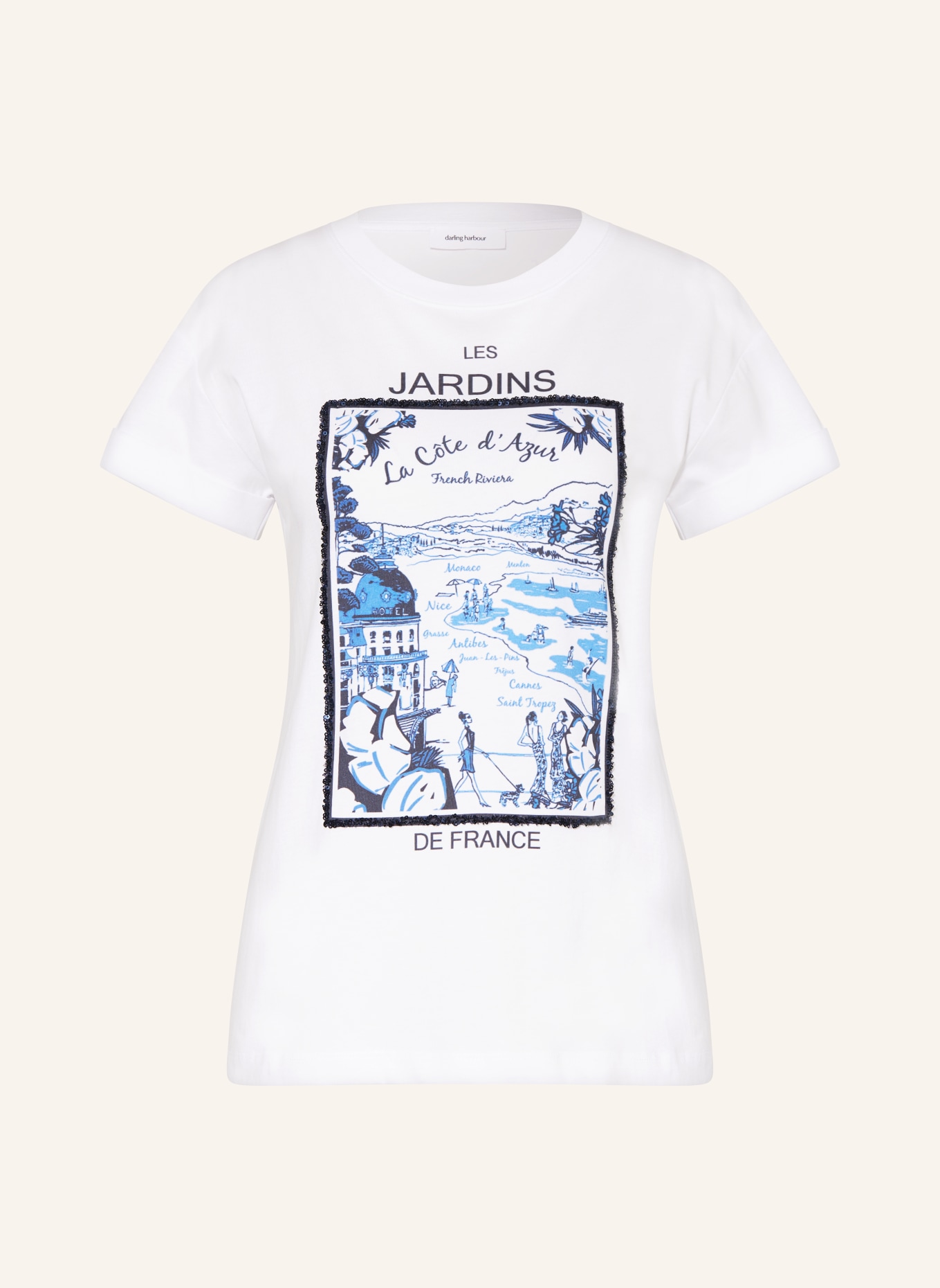 darling harbour T-Shirt mit Pailletten, Farbe: WEISS (Bild 1)