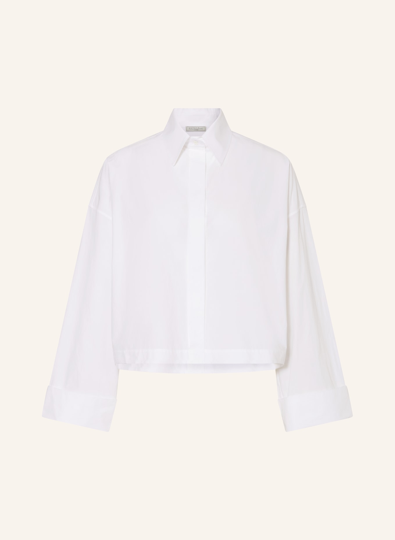 ANTONELLI firenze Cropped shirt blouse BROWN, Color: WHITE (Image 1)
