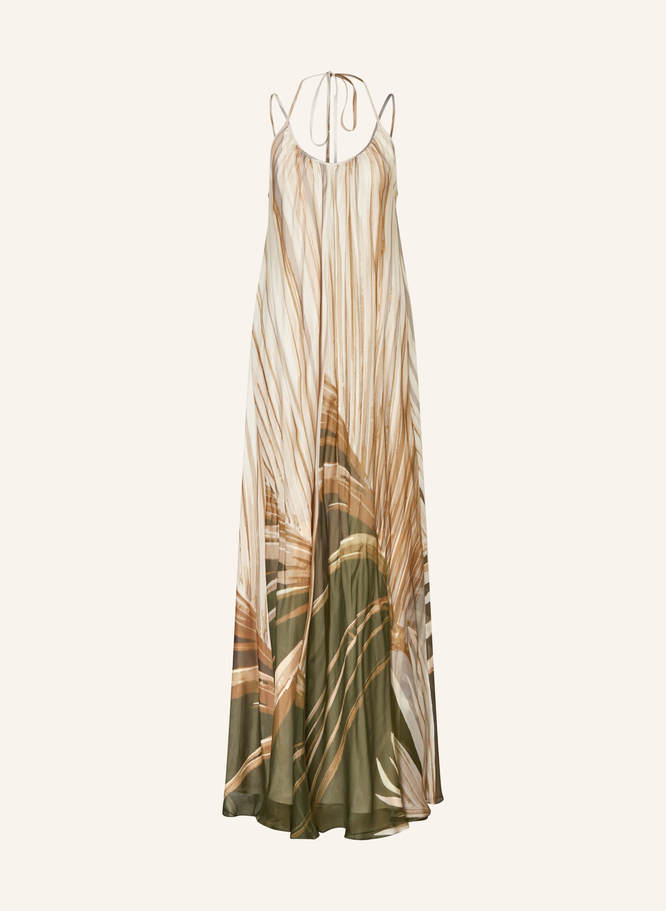 ANTONELLI firenze Silk dress LIDIA, Color: CREAM/ BEIGE/ KHAKI (Image 1)