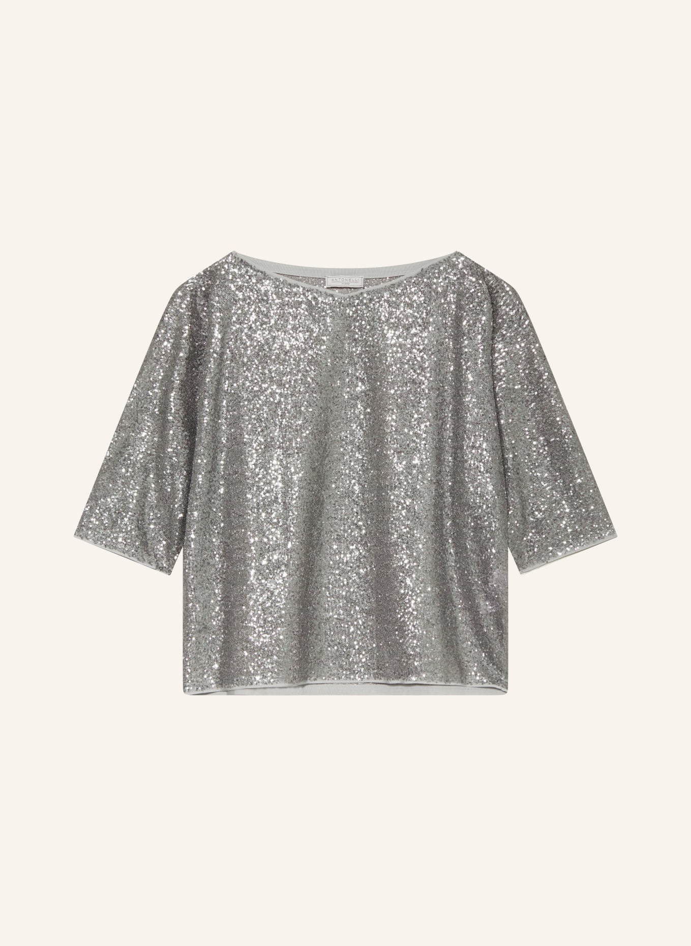 ANTONELLI firenze Shirt blouse DUNCAN with 3/4 sleeves and sequins, Color: SILVER (Image 1)
