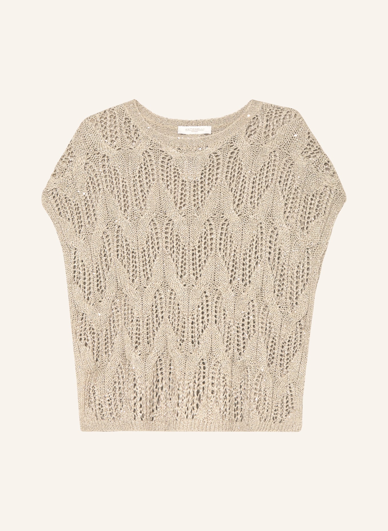 ANTONELLI firenze Knit shirt ITALICO with sequins, Color: BEIGE (Image 1)