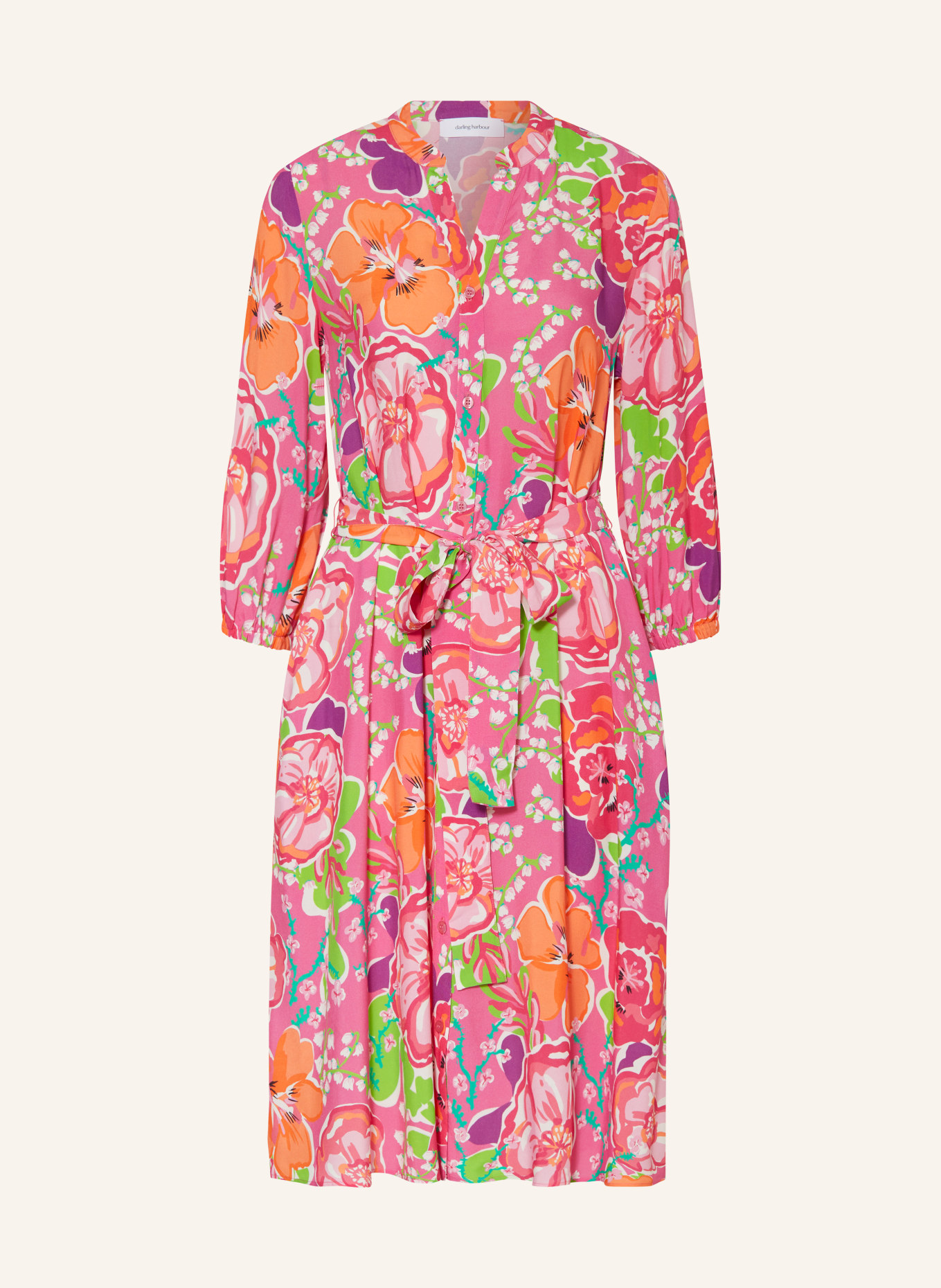 darling harbour Dress with 3/4 sleeves, Color: FLAMINGO (Image 1)