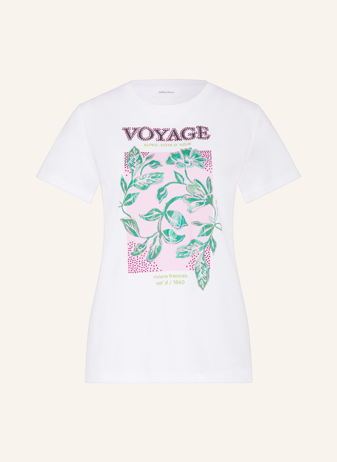 darling harbour T-shirt z obszyciem ozdobnymi kamykami, Kolor: WEISS (Obrazek 1)