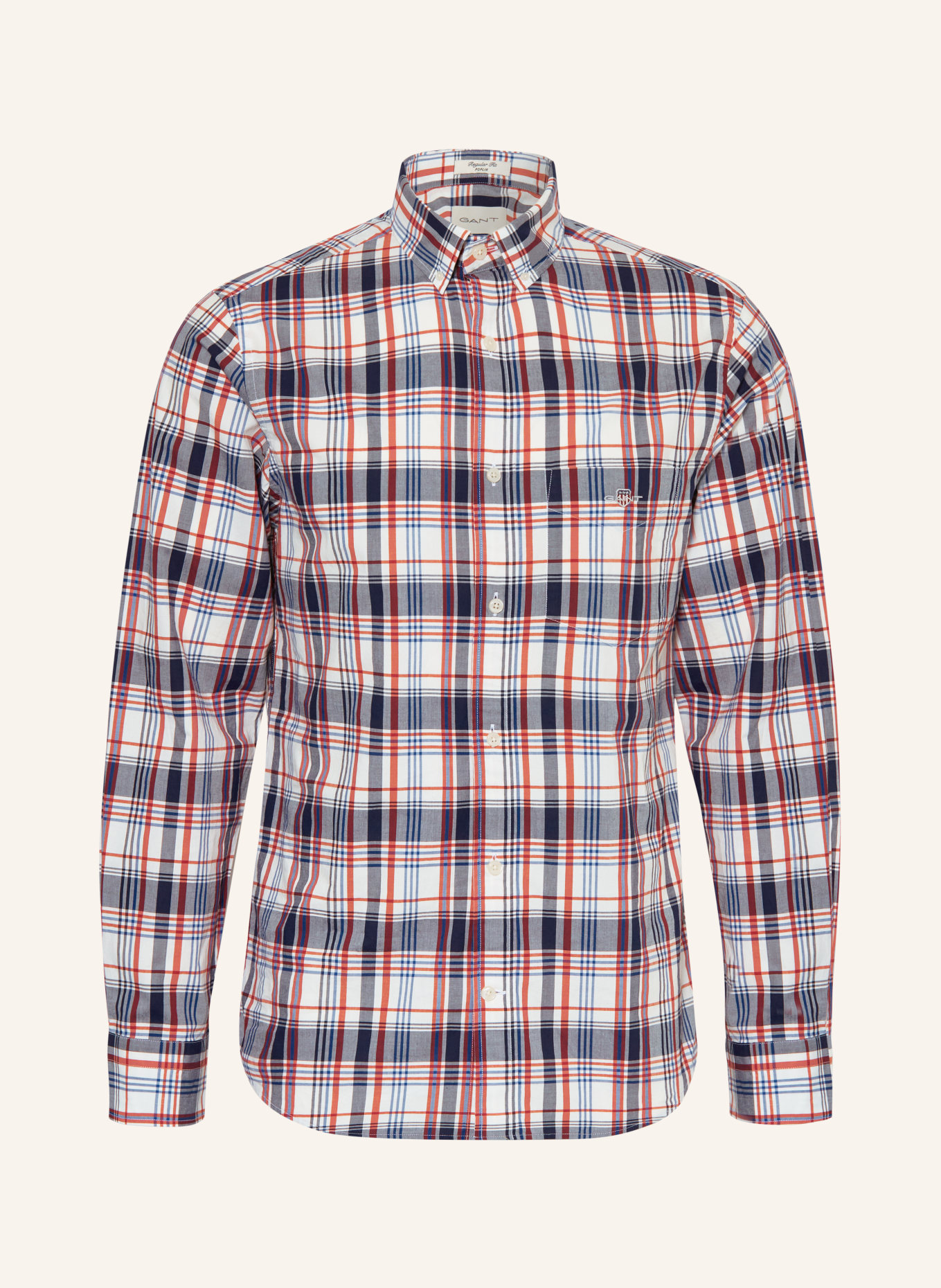 GANT Hemd Regular Fit, Farbe: WEISS/ DUNKELBLAU/ DUNKELROT (Bild 1)