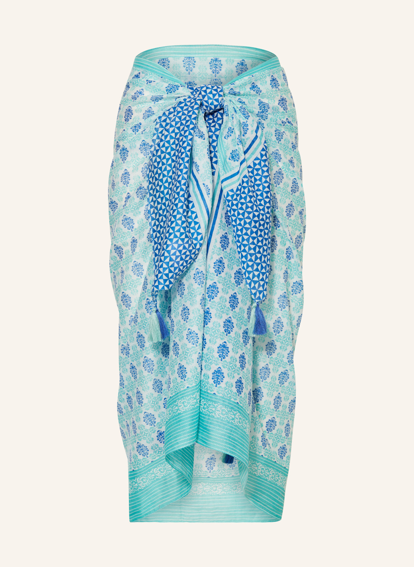darling harbour Sarong, Color: TURQUOISE/ BLUE/ WHITE (Image 1)