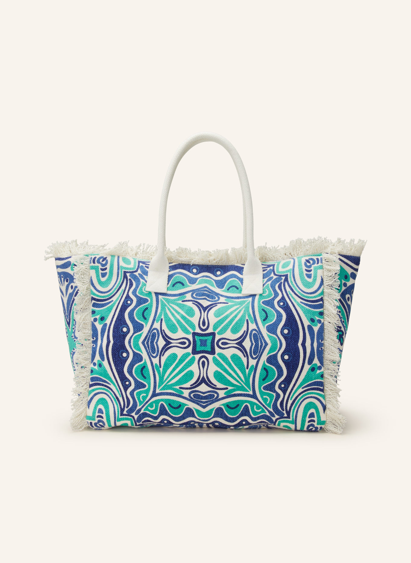 darling harbour Beach bag, Color: WHITE/ BLUE/ TURQUOISE (Image 1)