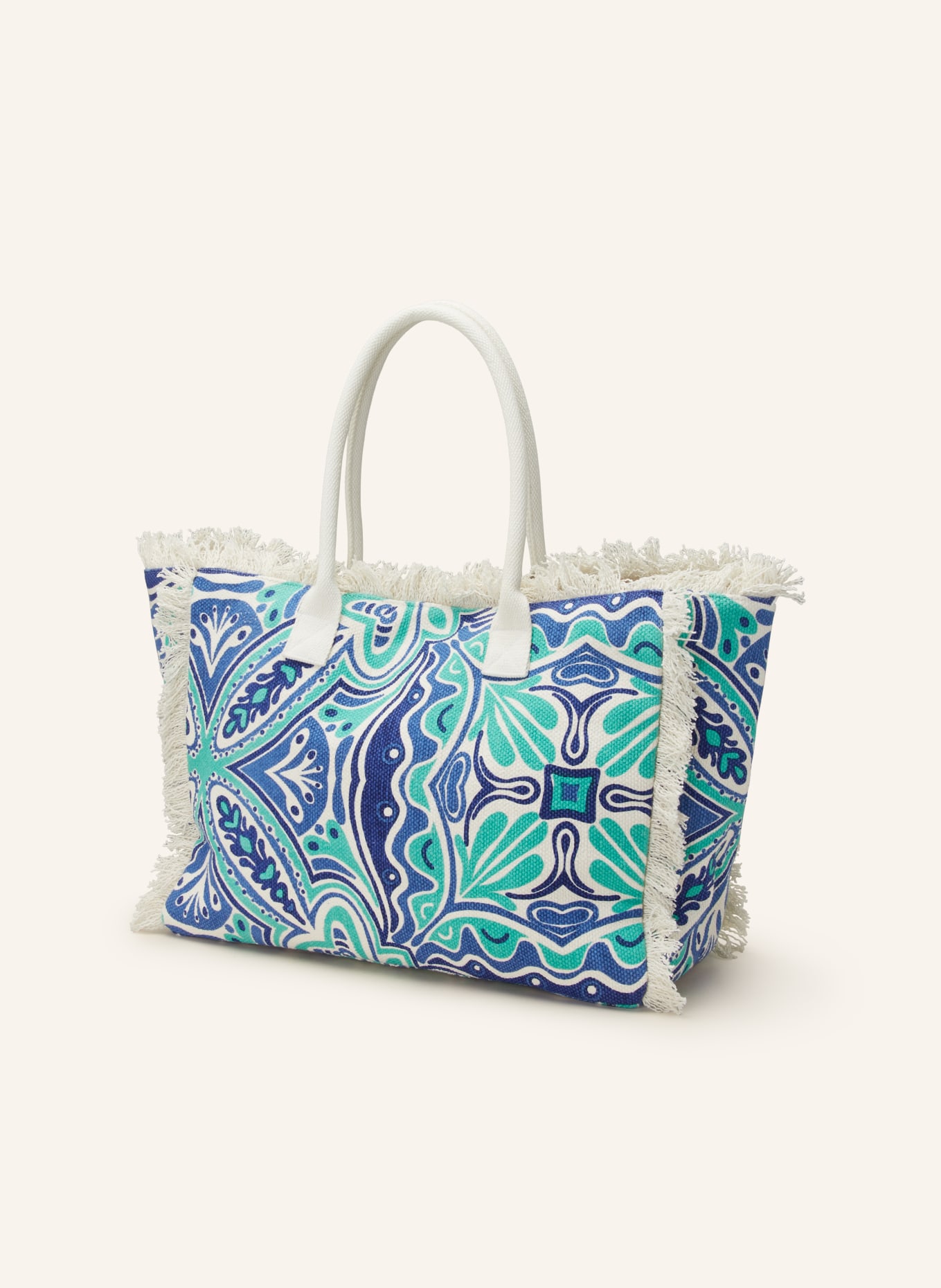 darling harbour Beach bag, Color: WHITE/ BLUE/ TURQUOISE (Image 2)