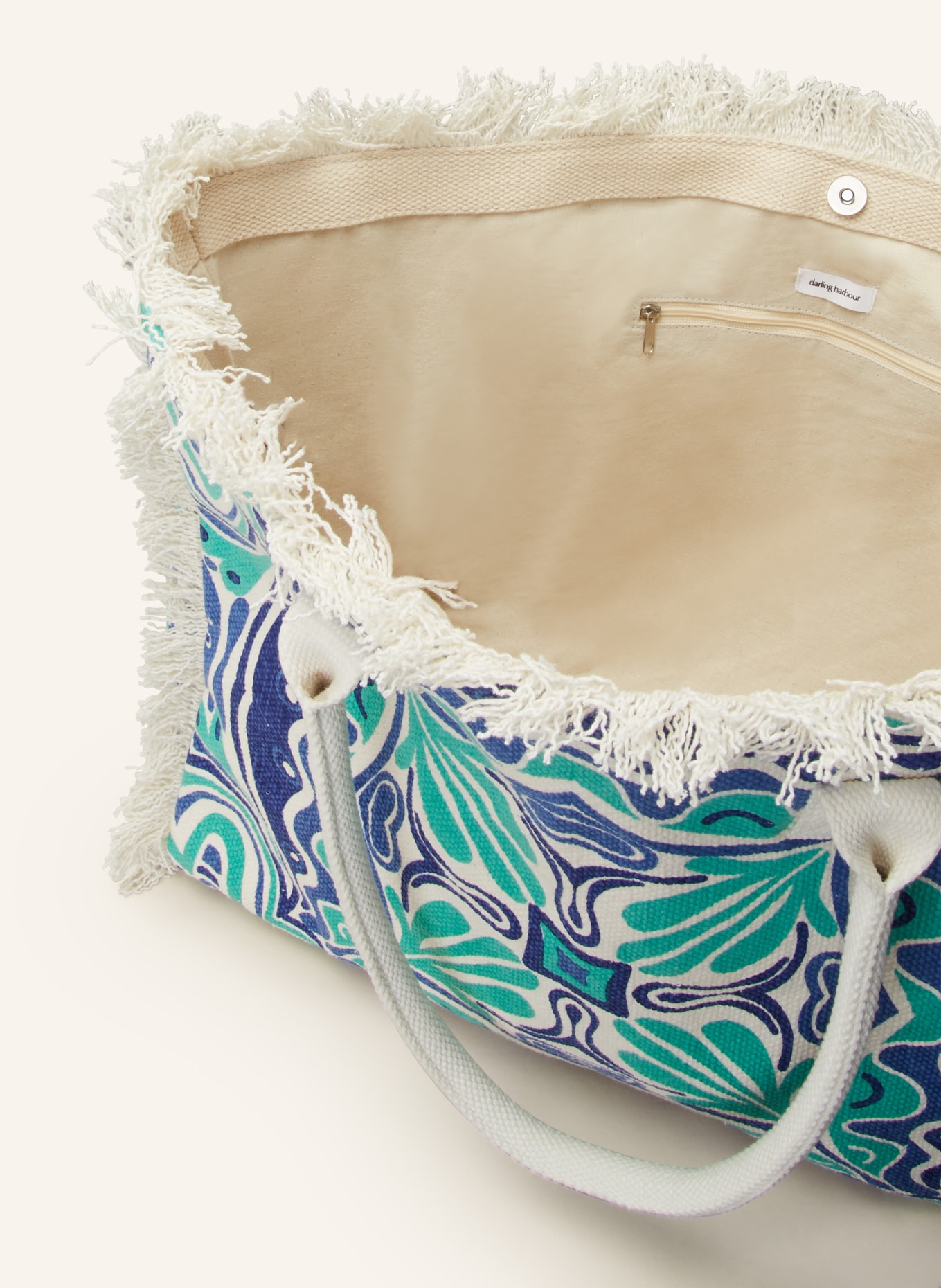darling harbour Beach bag, Color: WHITE/ BLUE/ TURQUOISE (Image 3)