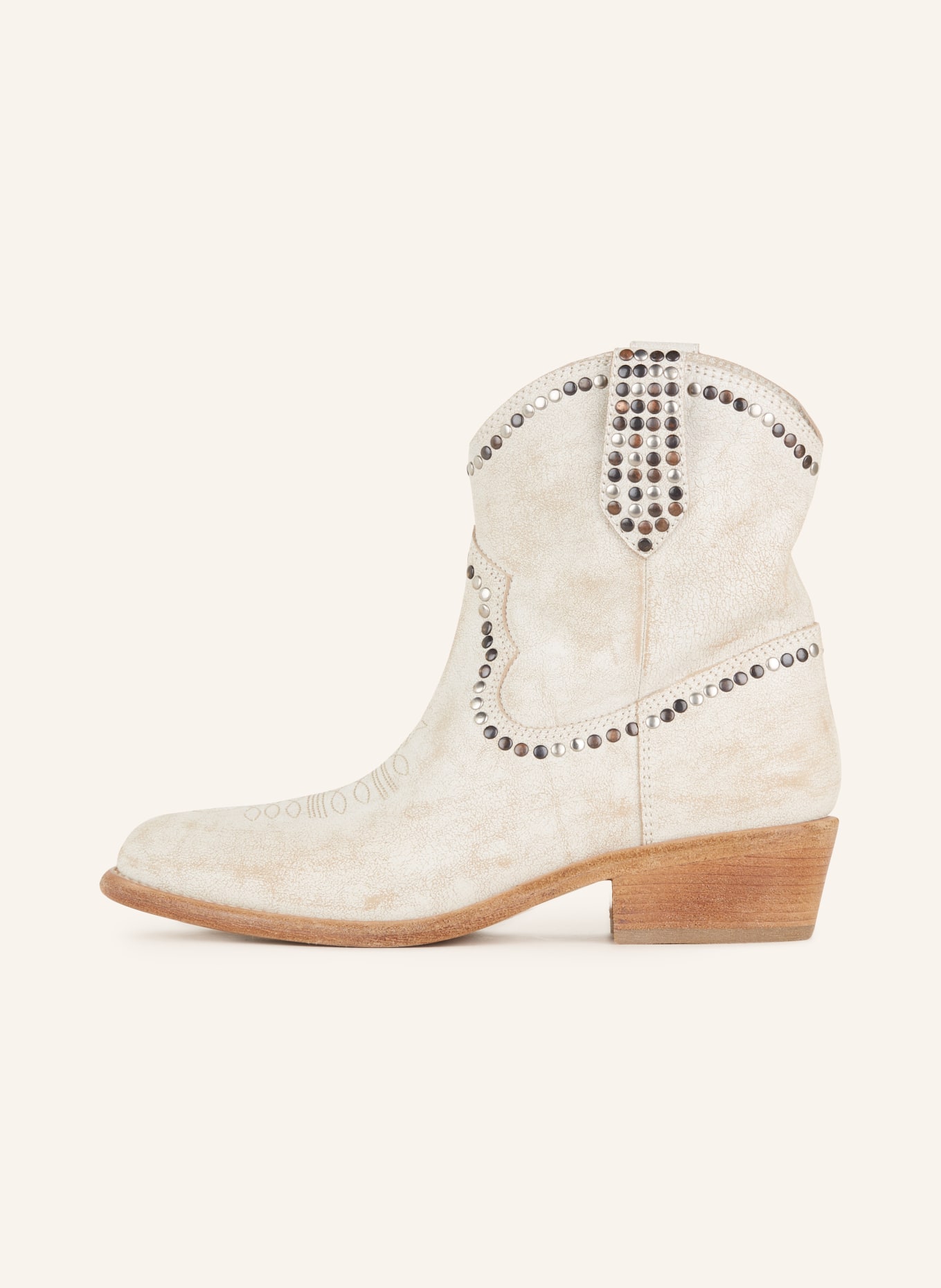 ash Cowboy boots GIPSY with rivets, Color: CREAM (Image 4)