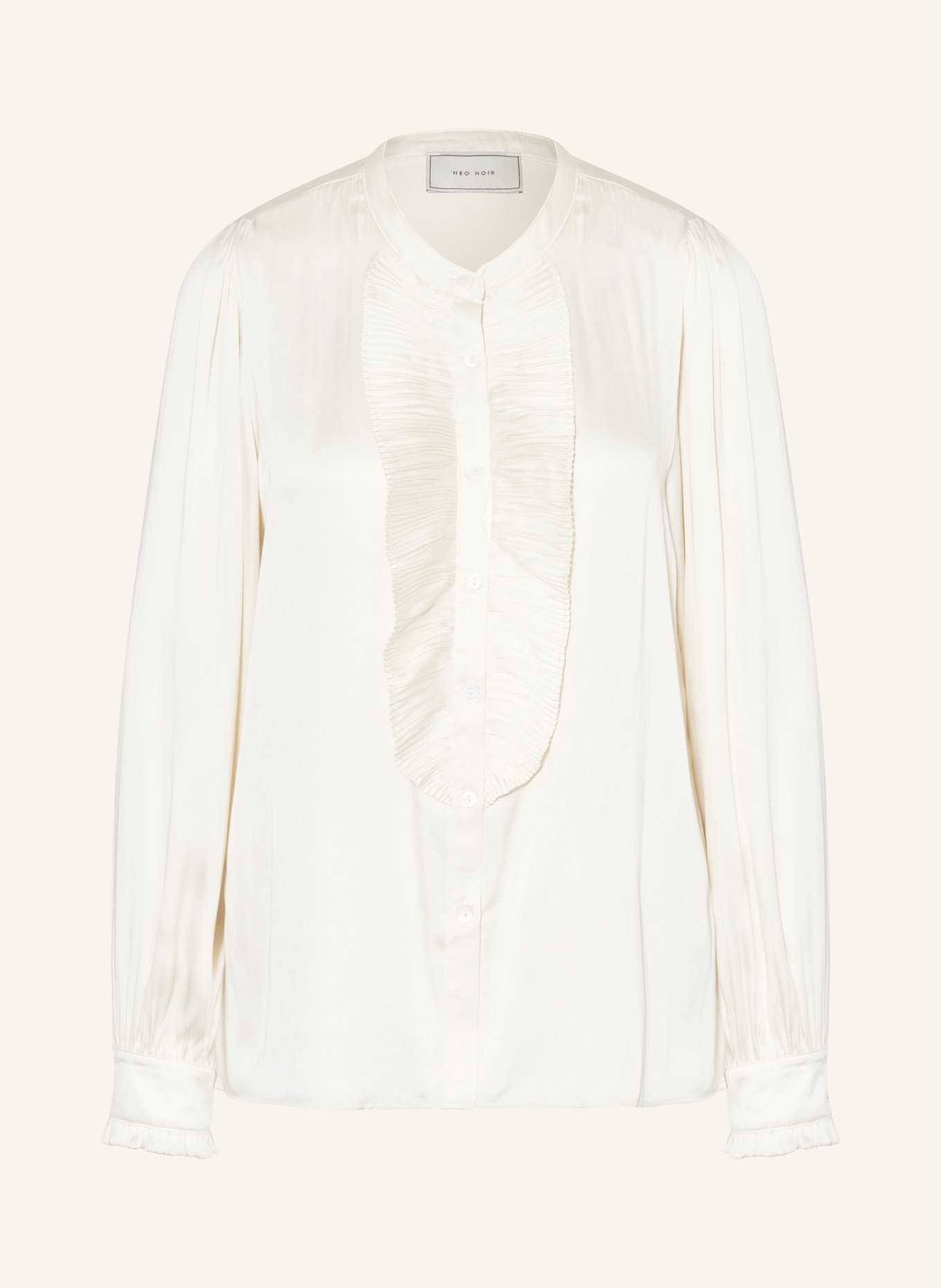 NEO NOIR Satin blouse ZOLA, Color: ECRU (Image 1)