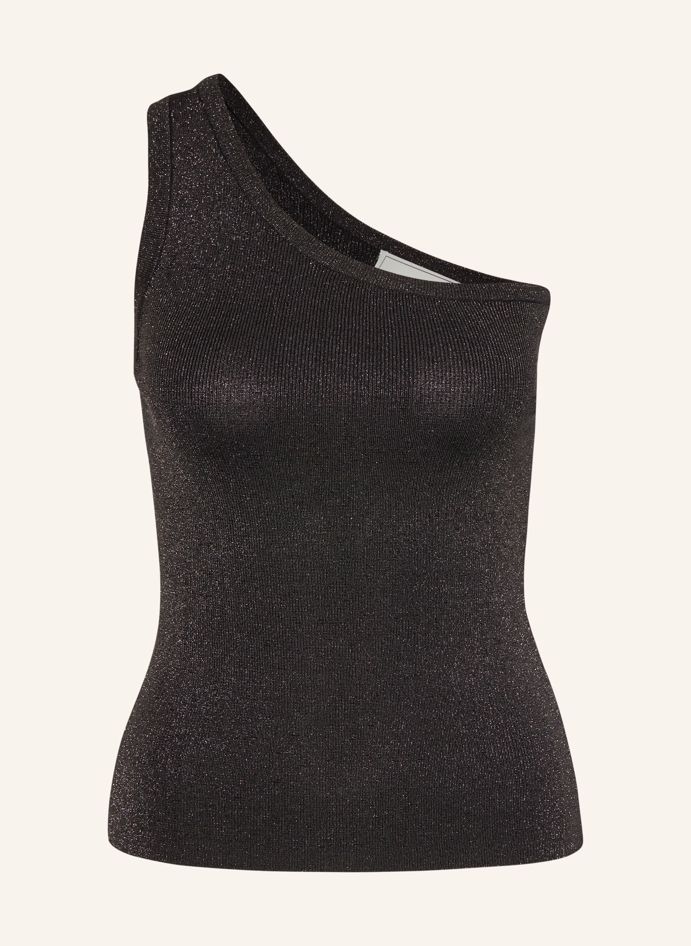 NEO NOIR One-shoulder top CLEMENTINE with glitter thread, Color: BLACK (Image 1)