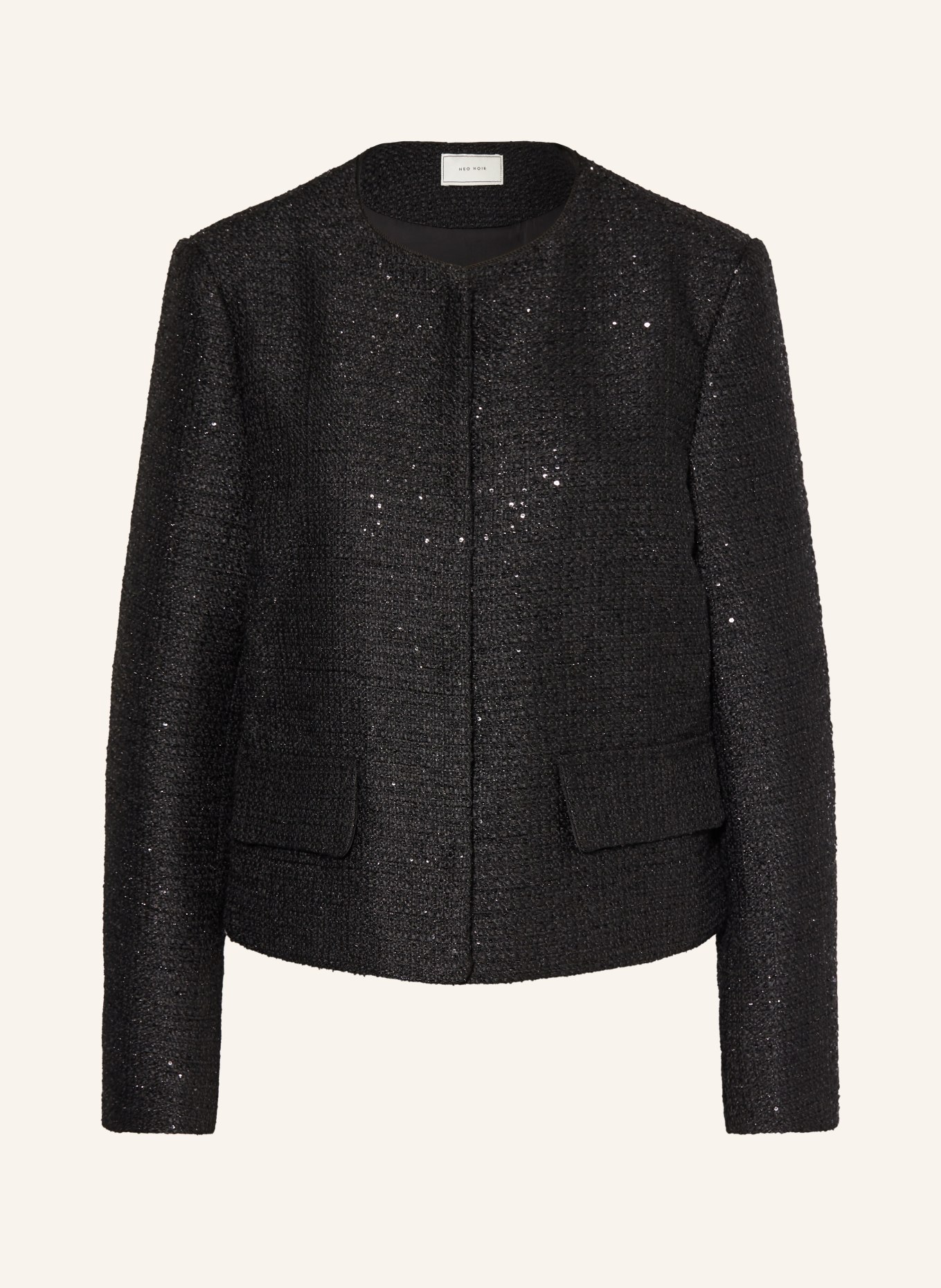 NEO NOIR Boxy jacket HELINA with sequins, Color: BLACK (Image 1)