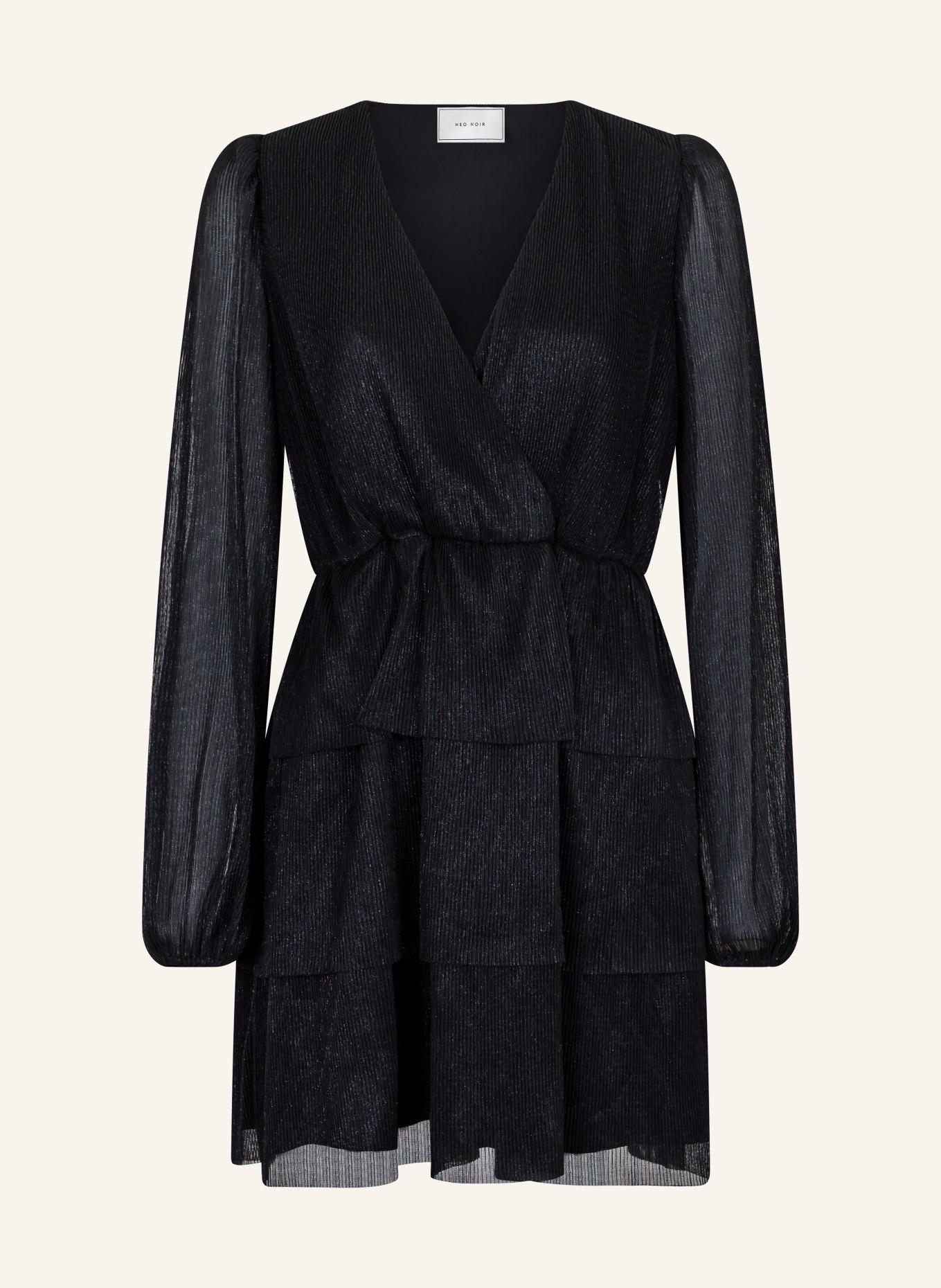 NEO NOIR Pleated dress NENE with glitter thread, Color: BLACK (Image 1)