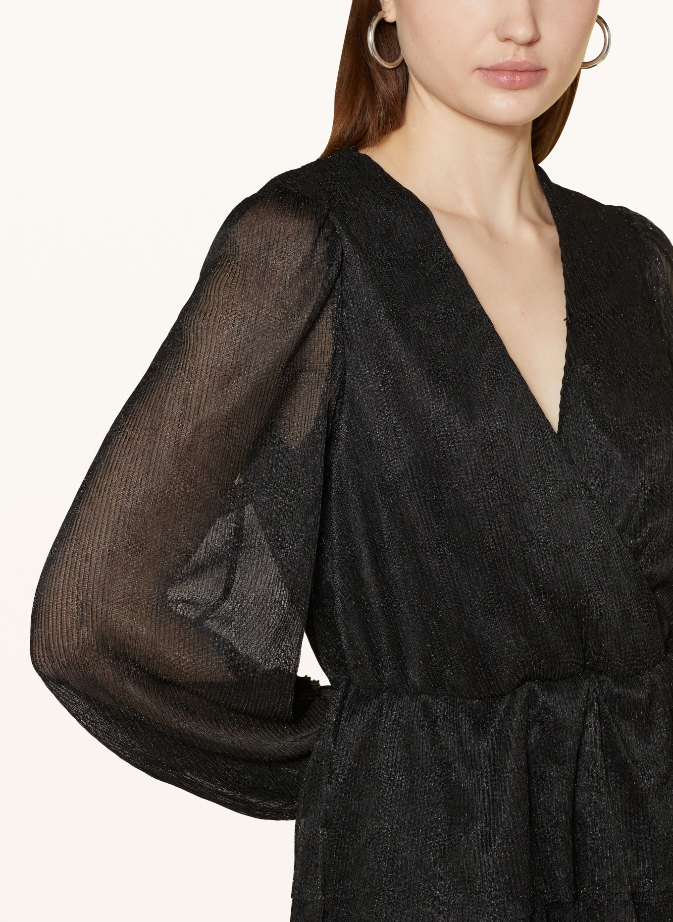 NEO NOIR Pleated dress NENE with glitter thread, Color: BLACK (Image 4)
