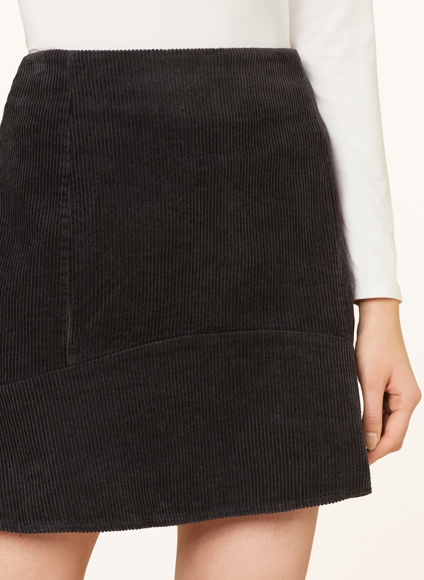 NEO NOIR Corduroy skirt LOUI, Color: BLACK (Image 4)