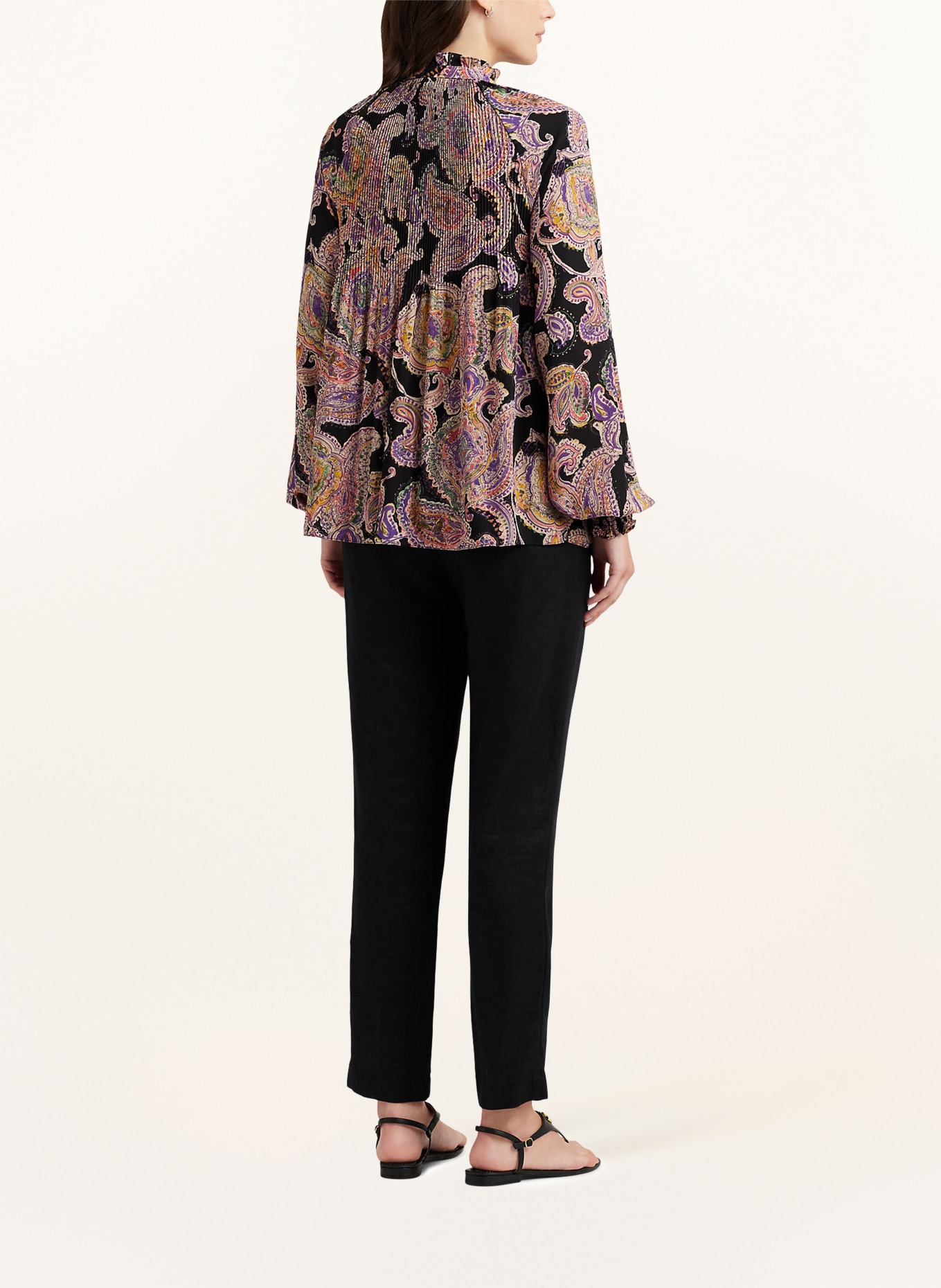 LAUREN RALPH LAUREN Shirt blouse with pleats, Color: PINK/ GREEN/ BLACK (Image 3)