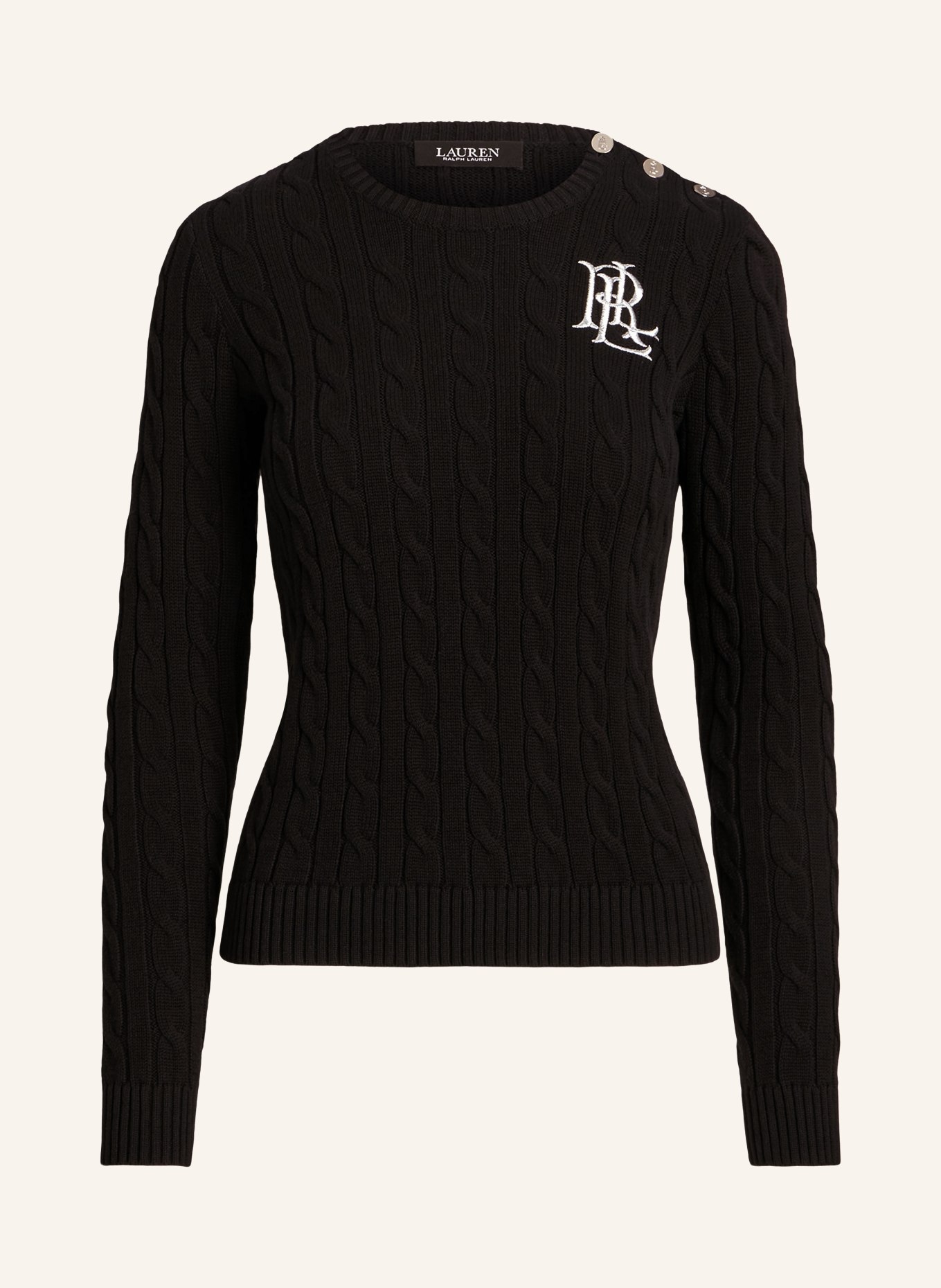 LAUREN RALPH LAUREN Sweater with glitter thread, Color: BLACK (Image 1)