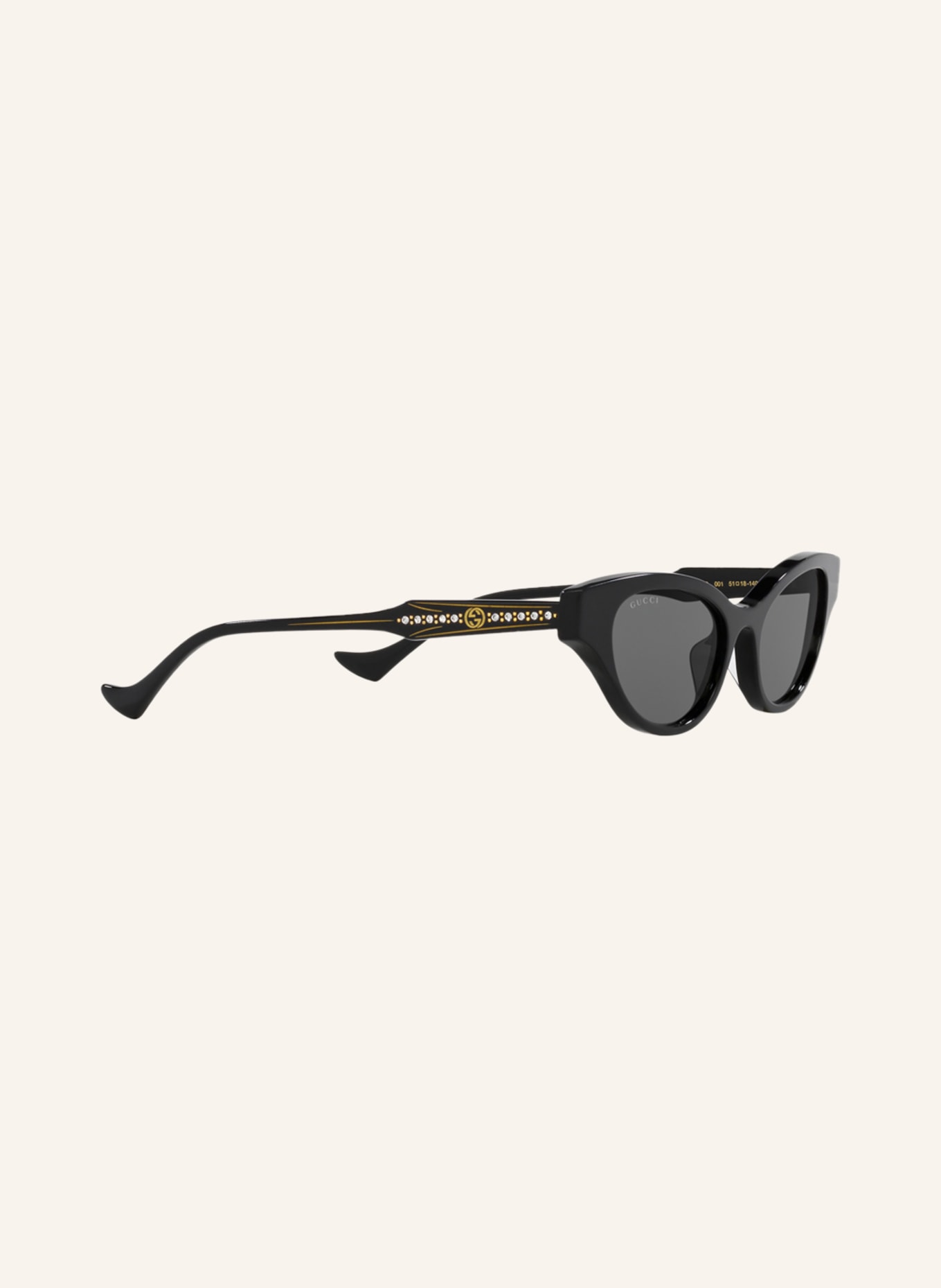 GUCCI Sunglasses GC002069 with decorative gems, Color: 1100L1 - BLACK/ GRAY (Image 3)