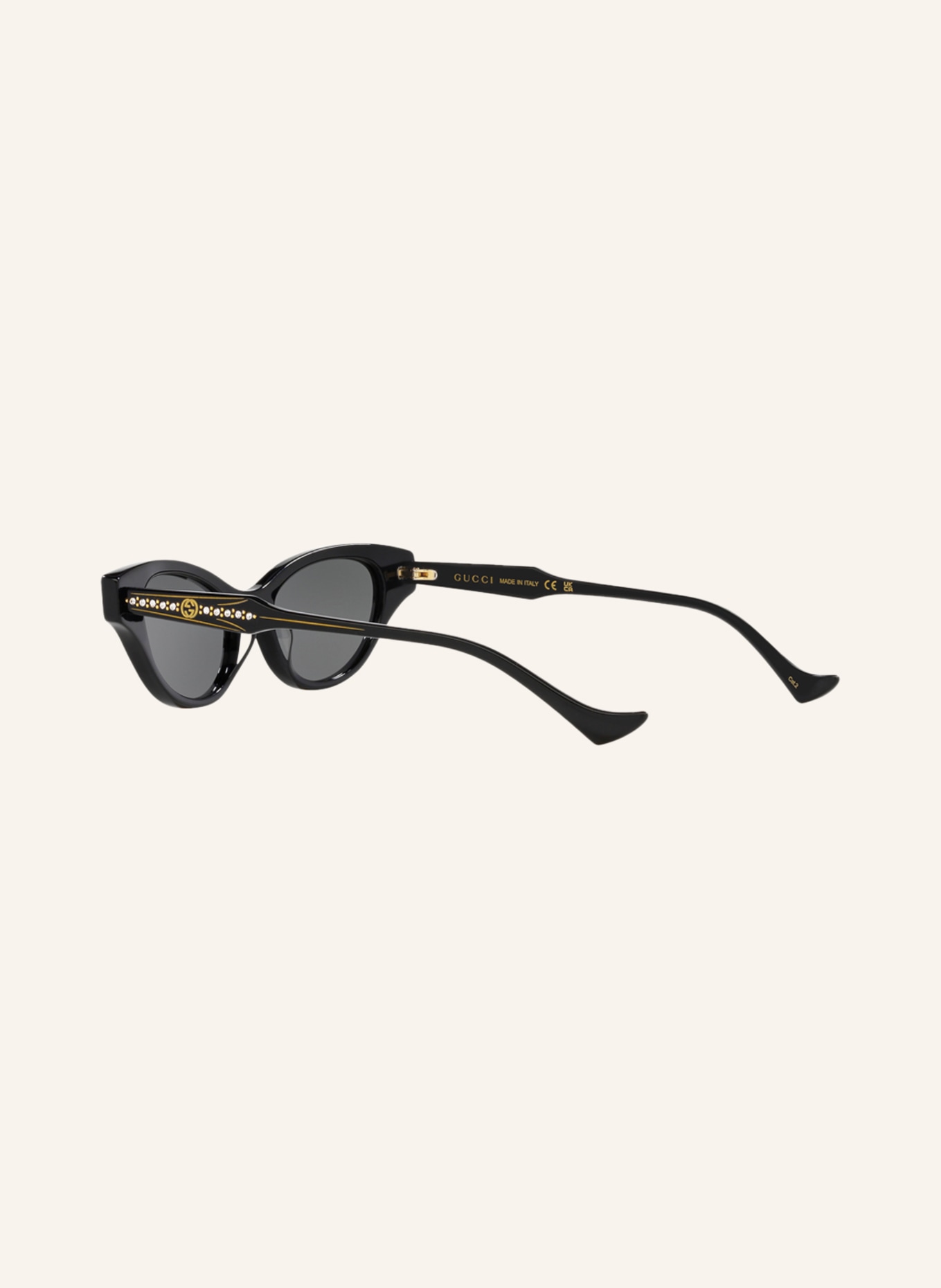 GUCCI Sunglasses GC002069 with decorative gems, Color: 1100L1 - BLACK/ GRAY (Image 4)