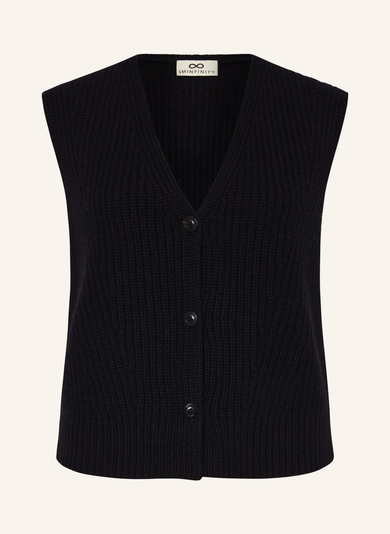 SMINFINITY Knit vest in cashmere, Color: BLACK (Image 1)