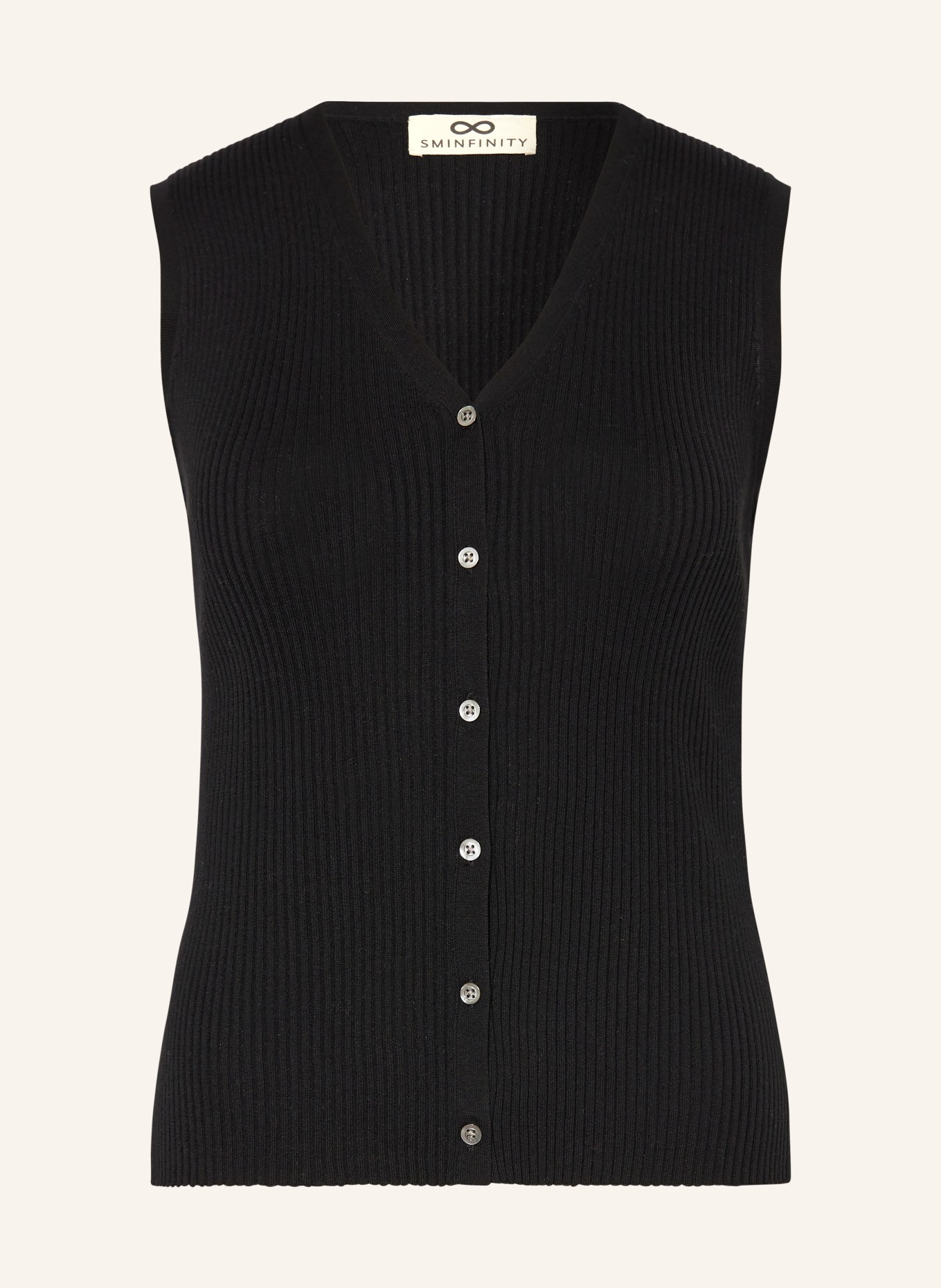 SMINFINITY Knit vest with silk, Color: BLACK (Image 1)