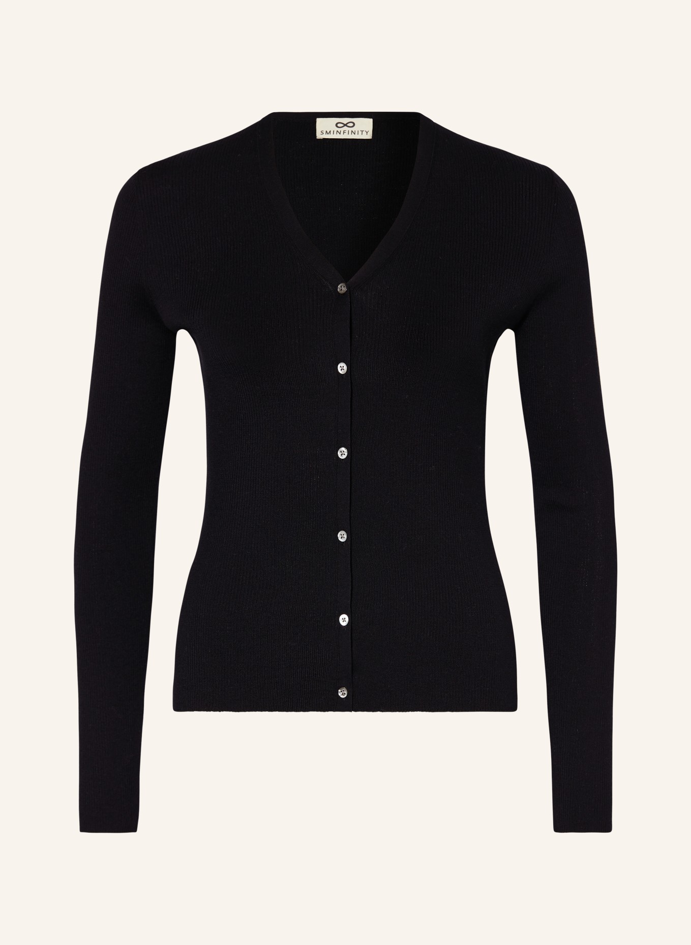 SMINFINITY Cardigan with silk, Color: BLACK (Image 1)