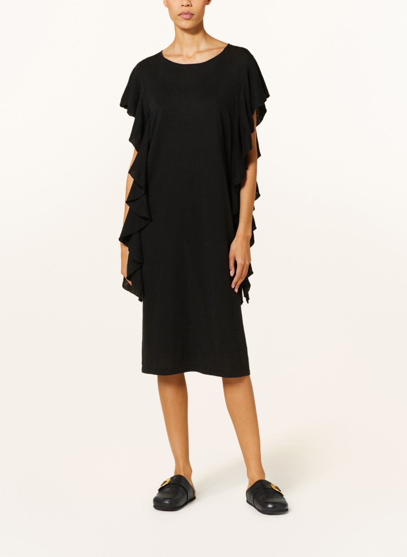 SMINFINITY Knit dress with linen, Color: BLACK (Image 2)